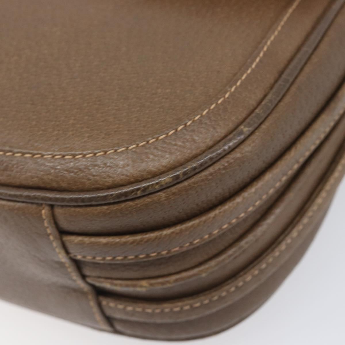 GUCCI Shoulder Bag Leather Brown Gold 001 261 1070 Auth 206720