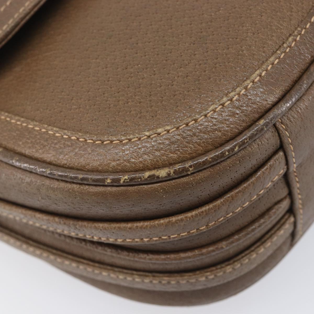 GUCCI Shoulder Bag Leather Brown Gold 001 261 1070 Auth 206720