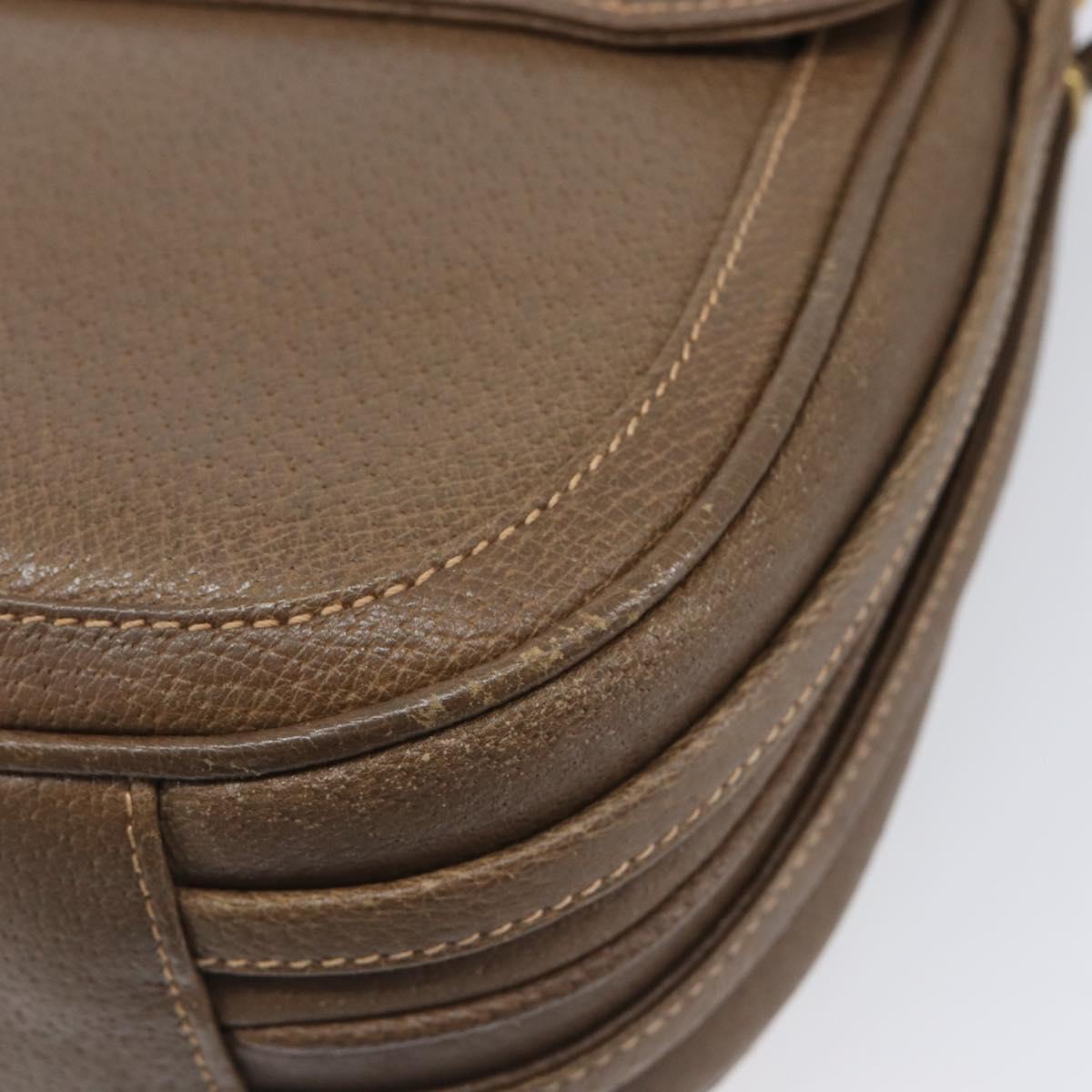GUCCI Shoulder Bag Leather Brown Gold 001 261 1070 Auth 206720