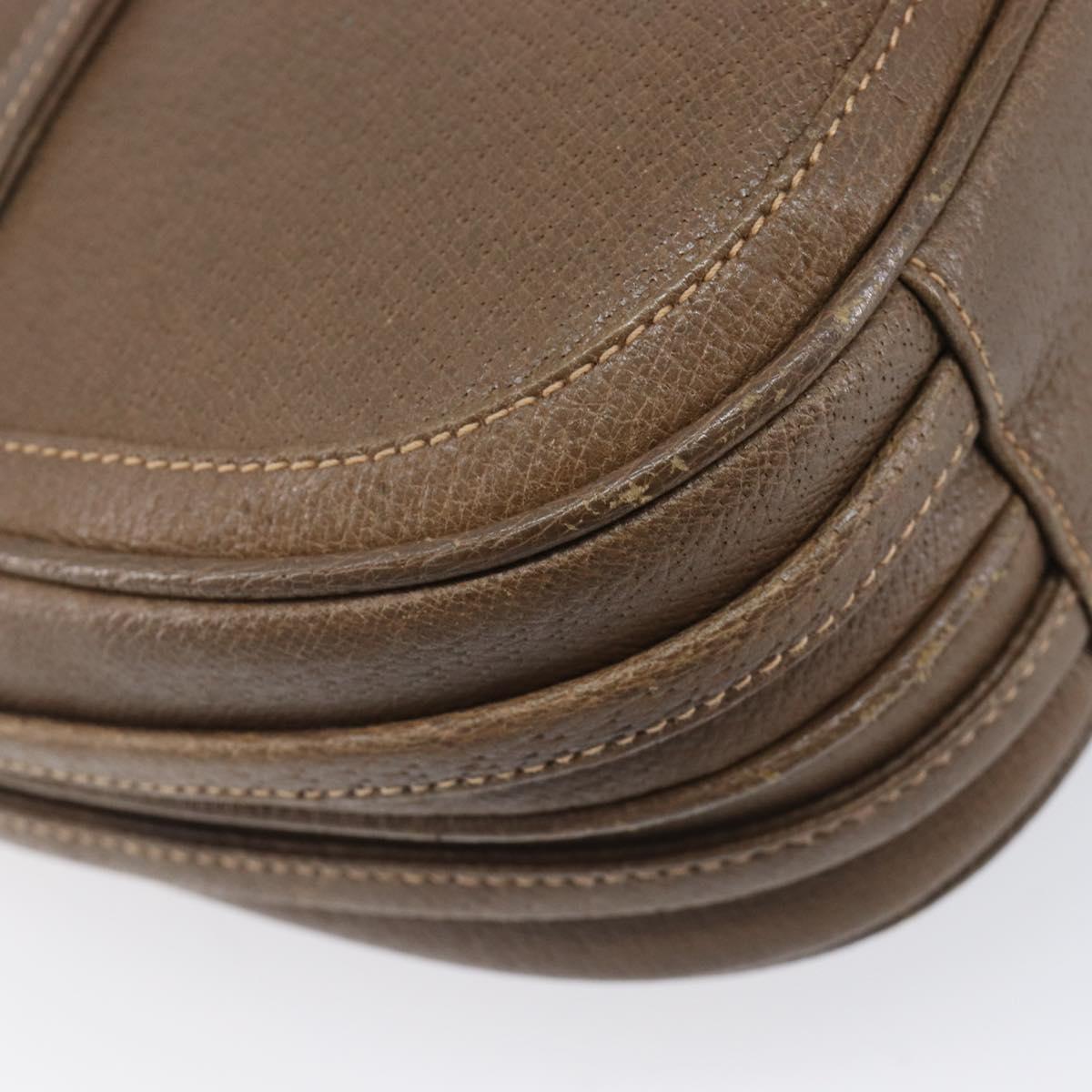 GUCCI Shoulder Bag Leather Brown Gold 001 261 1070 Auth 206720