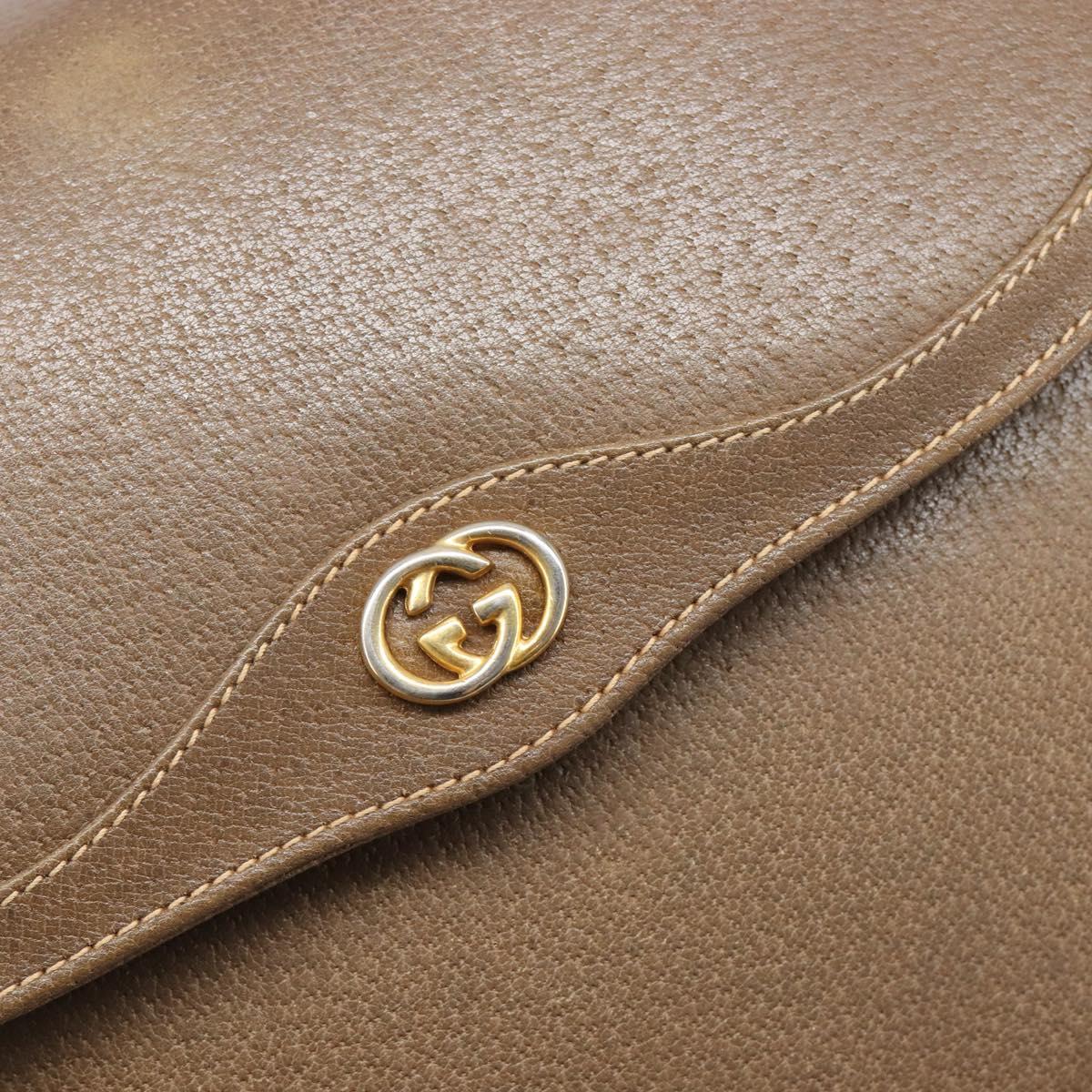GUCCI Shoulder Bag Leather Brown Gold 001 261 1070 Auth 206720