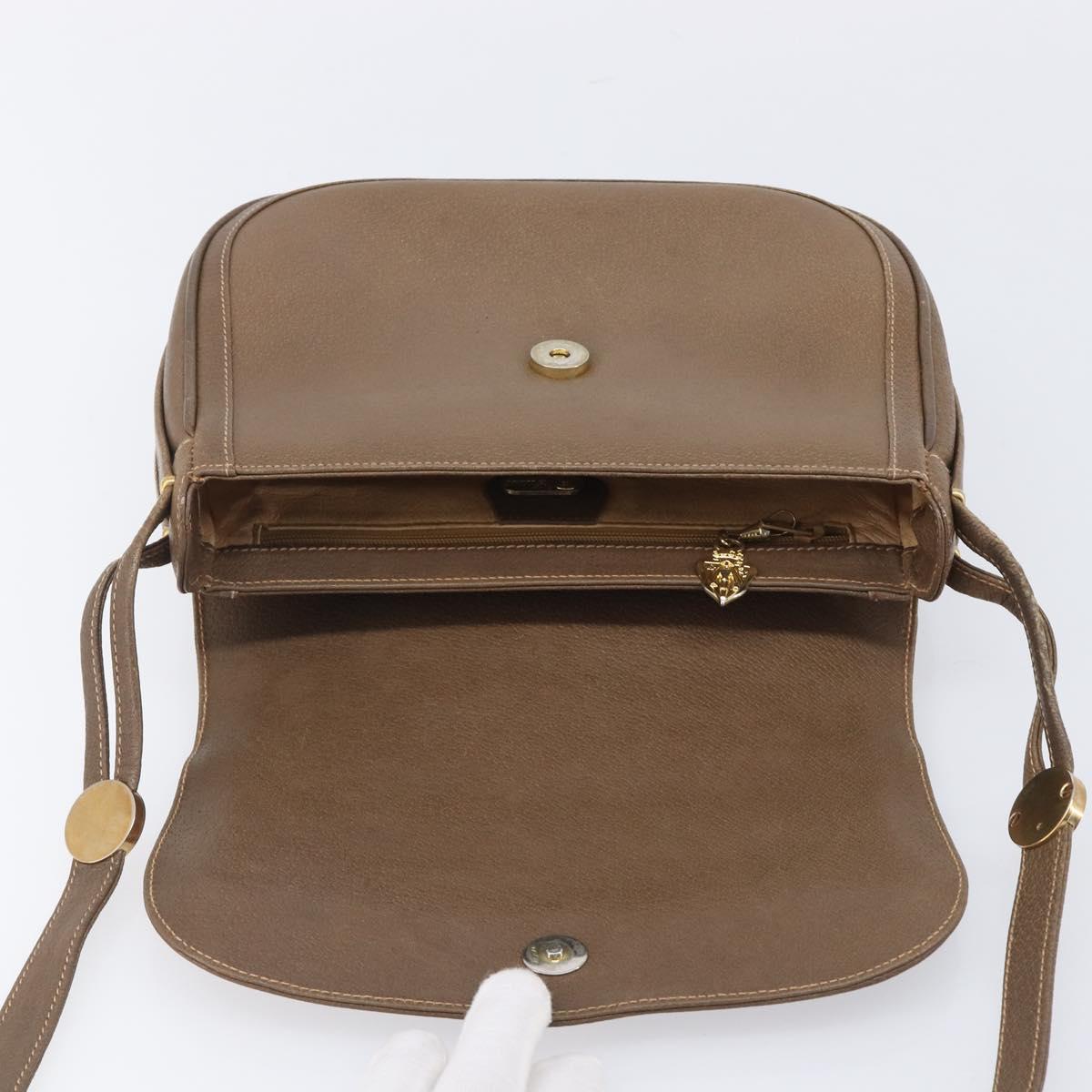 GUCCI Shoulder Bag Leather Brown Gold 001 261 1070 Auth 206720
