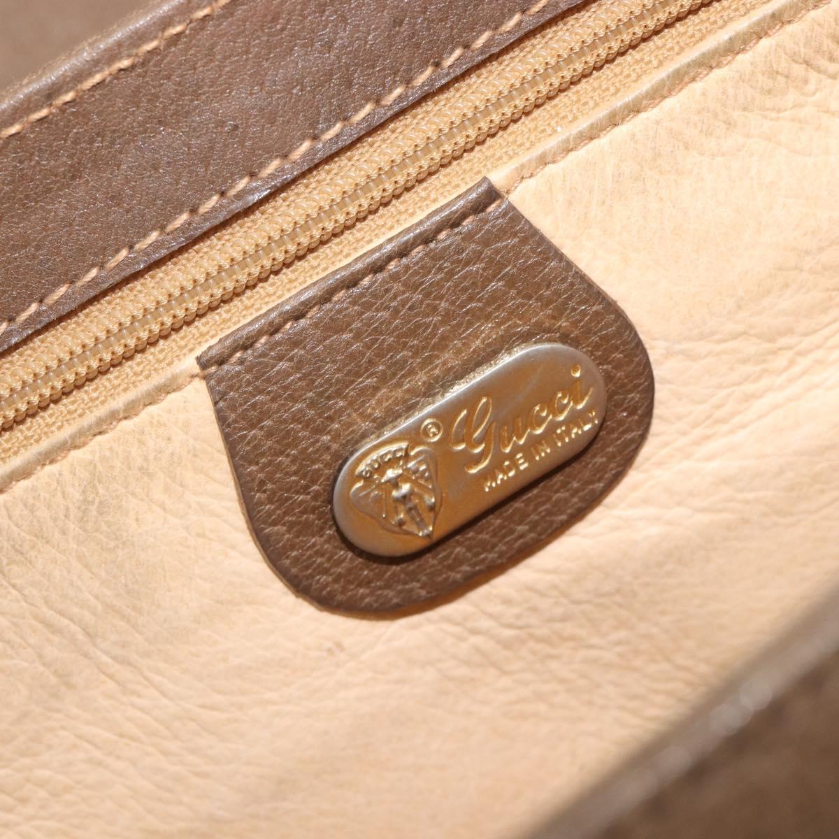 GUCCI Shoulder Bag Leather Brown Gold 001 261 1070 Auth 206720
