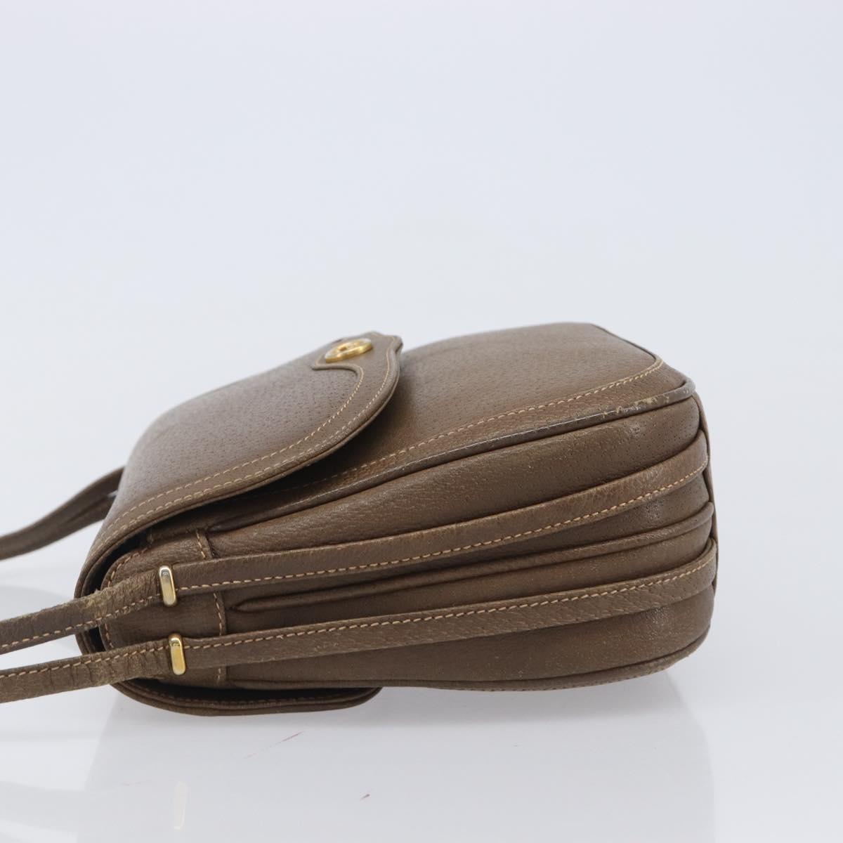 GUCCI Shoulder Bag Leather Brown Gold 001 261 1070 Auth 206720