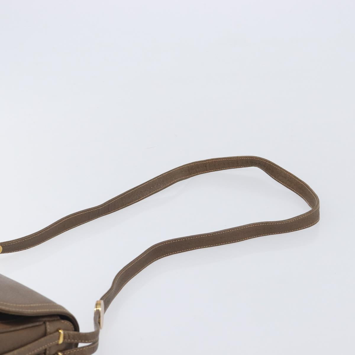 GUCCI Shoulder Bag Leather Brown Gold 001 261 1070 Auth 206720