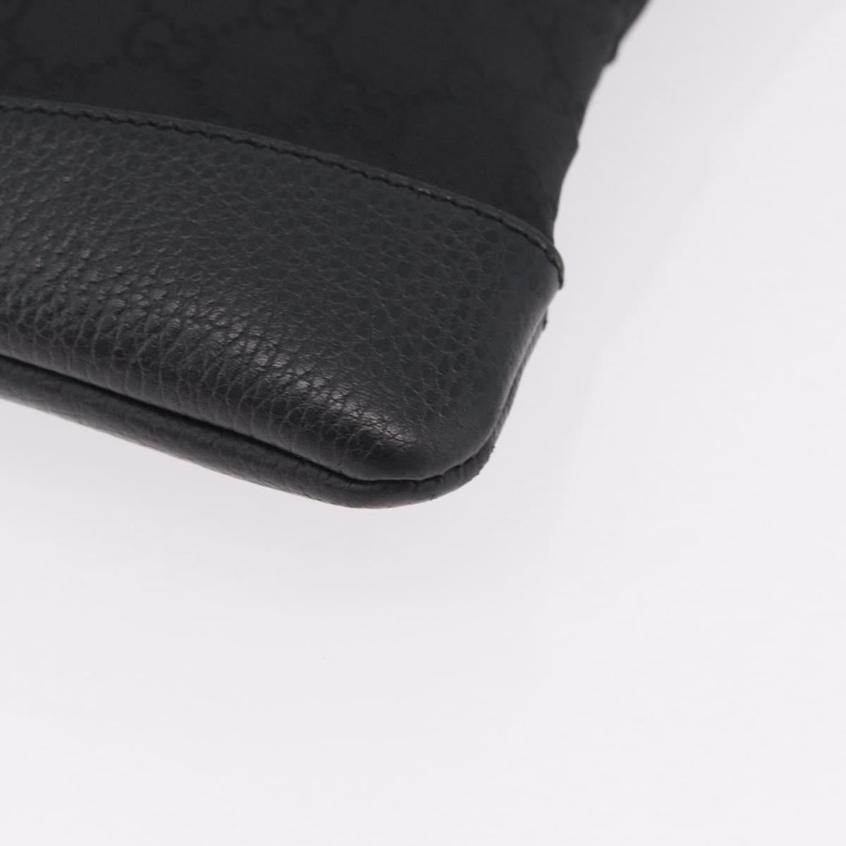 GUCCI GG Canvas Shoulder Bag Outlet Black Silver 374414 Auth 206722A