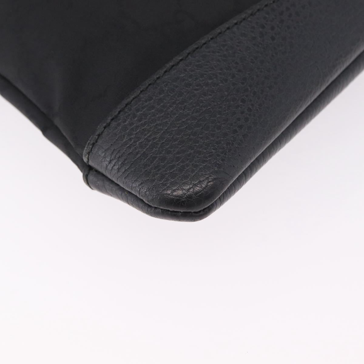 GUCCI GG Canvas Shoulder Bag Outlet Black Silver 374414 Auth 206722A