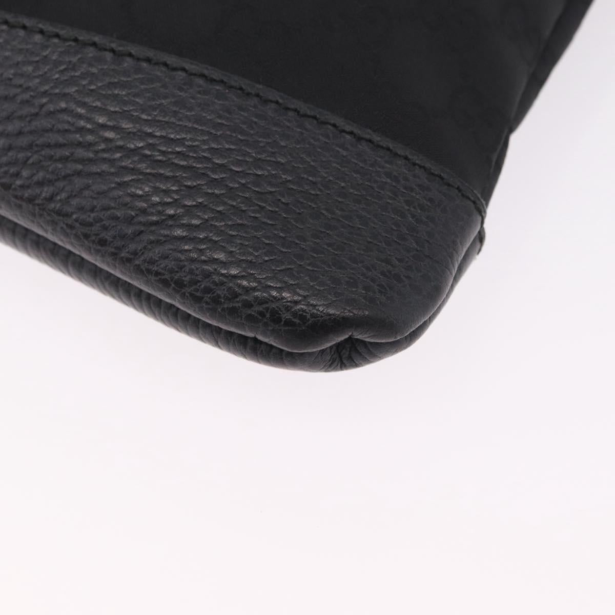 GUCCI GG Canvas Shoulder Bag Outlet Black Silver 374414 Auth 206722A