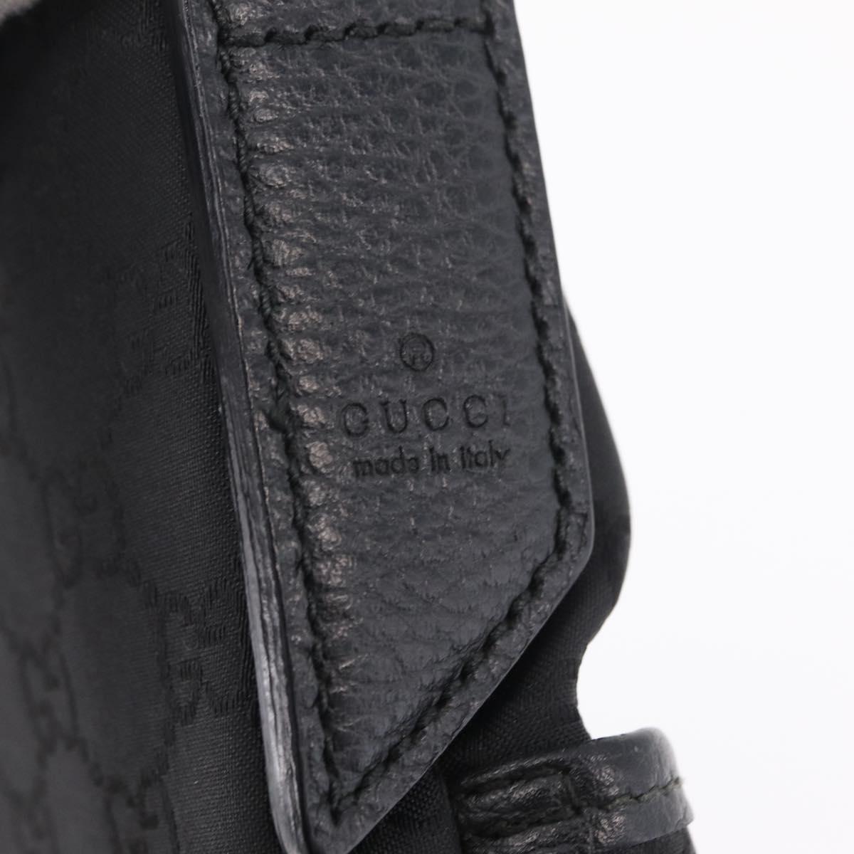 GUCCI GG Canvas Shoulder Bag Outlet Black Silver 374414 Auth 206722A