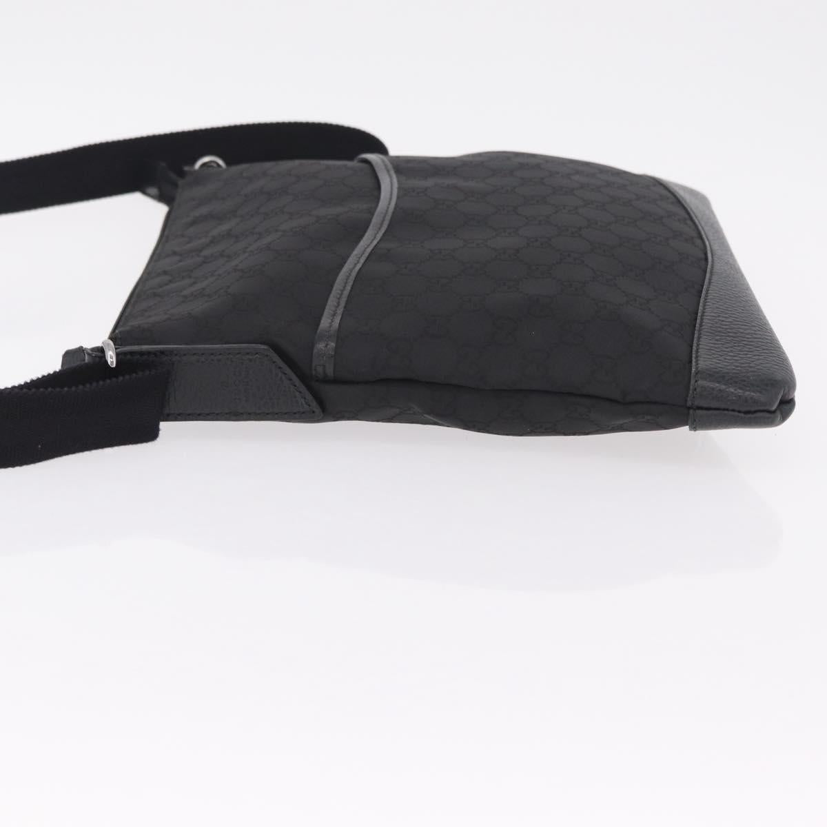 GUCCI GG Canvas Shoulder Bag Outlet Black Silver 374414 Auth 206722A