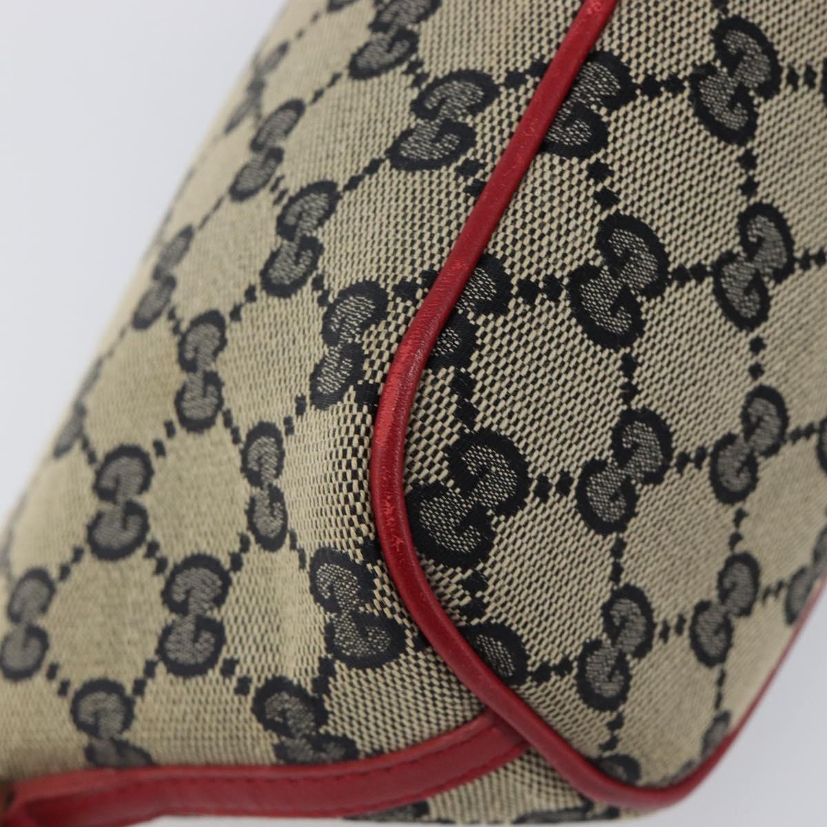 GUCCI GG Canvas Accessory Pouch Navy Gold 039 1103 Auth 206723A