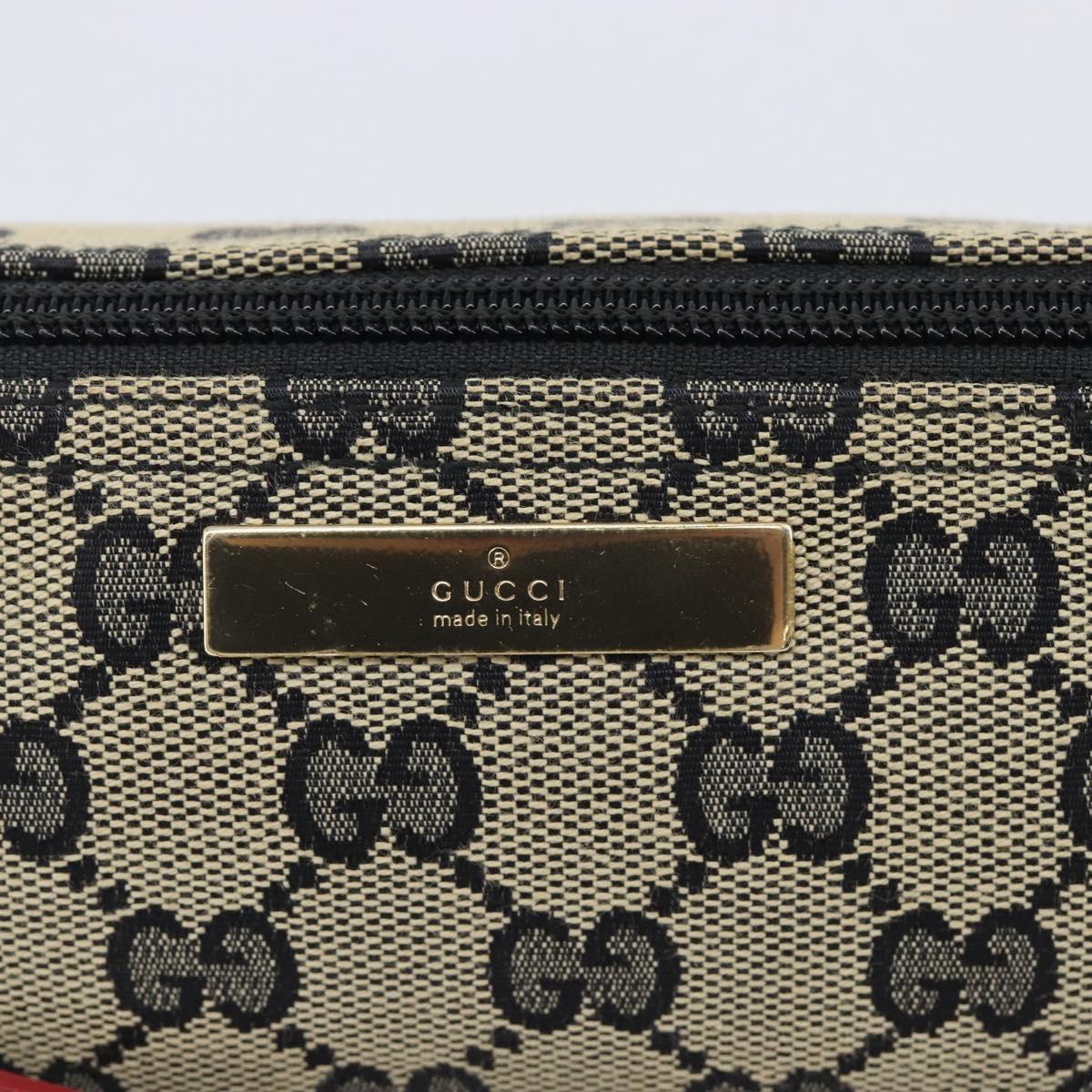 GUCCI GG Canvas Accessory Pouch Navy Gold 039 1103 Auth 206723A
