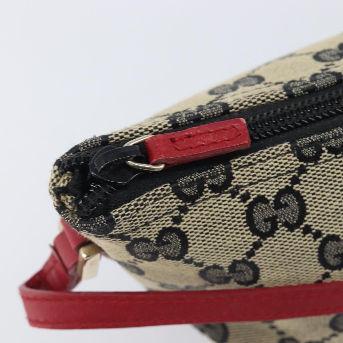 GUCCI GG Canvas Accessory Pouch Navy Gold 039 1103 Auth 206723A