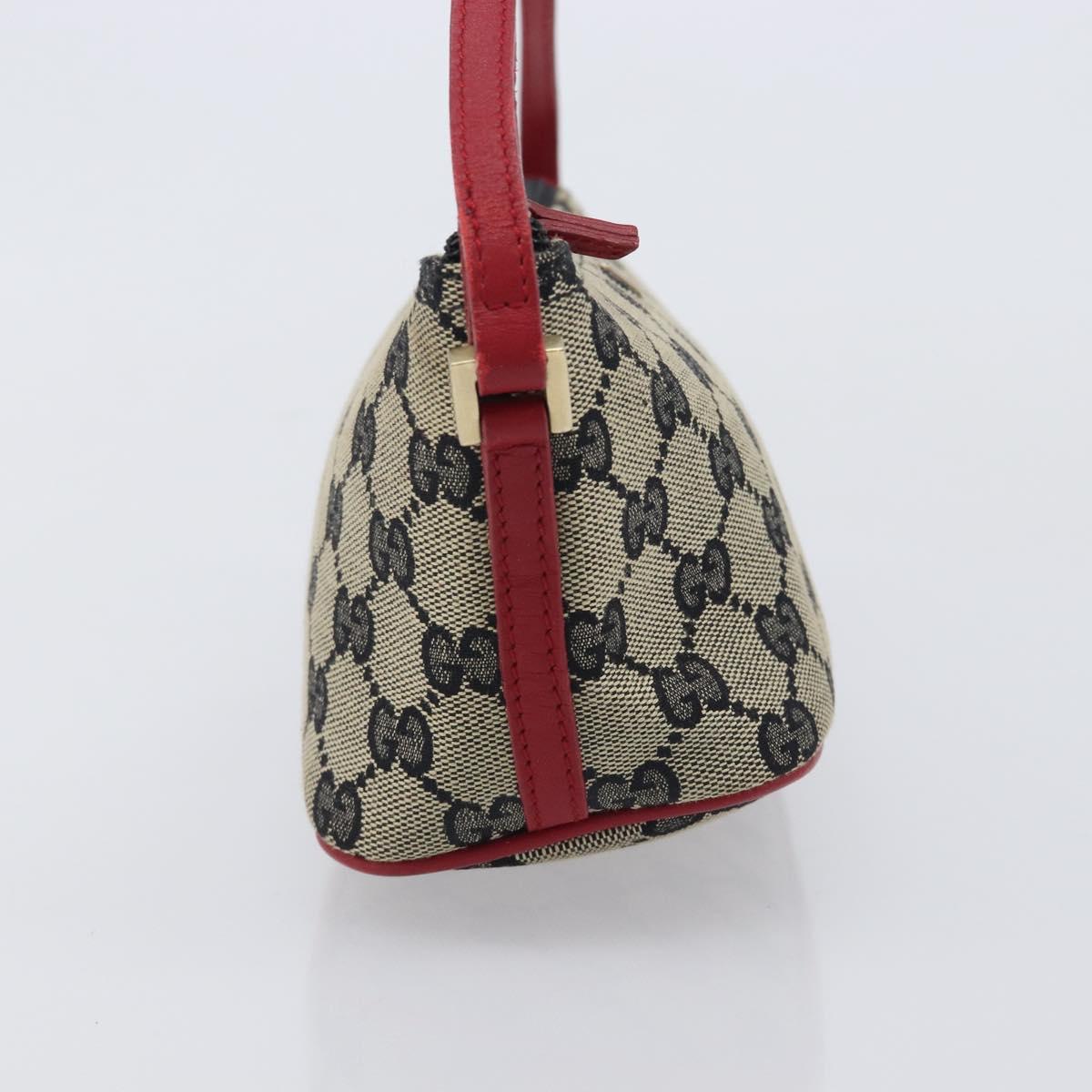 GUCCI GG Canvas Accessory Pouch Navy Gold 039 1103 Auth 206723A