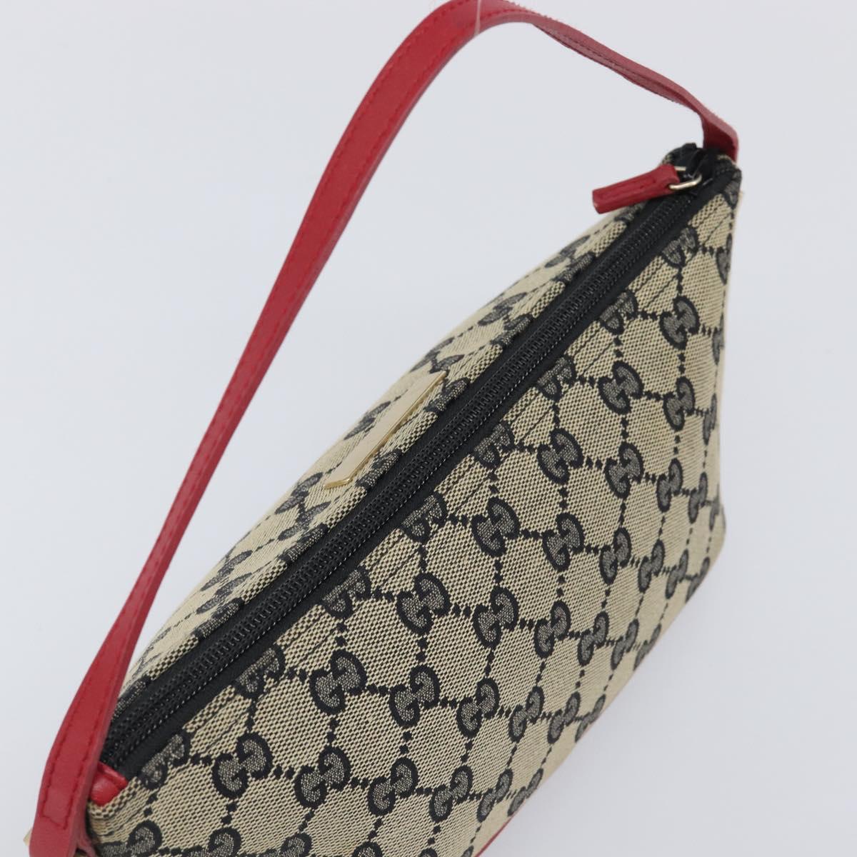 GUCCI GG Canvas Accessory Pouch Navy Gold 039 1103 Auth 206723A