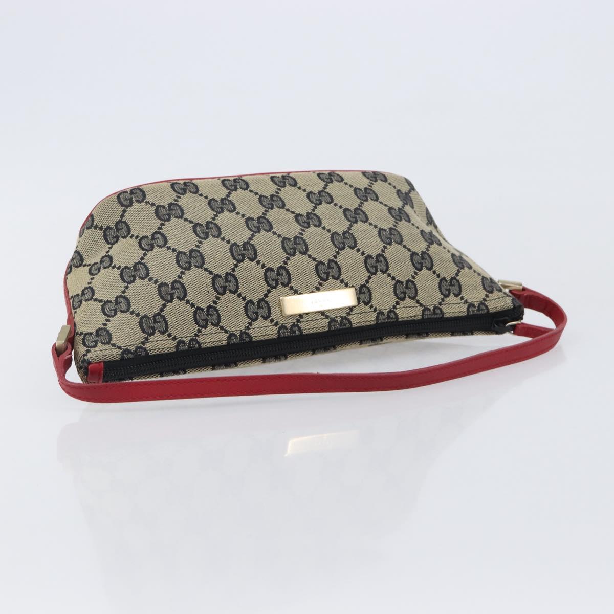 GUCCI GG Canvas Accessory Pouch Navy Gold 039 1103 Auth 206723A