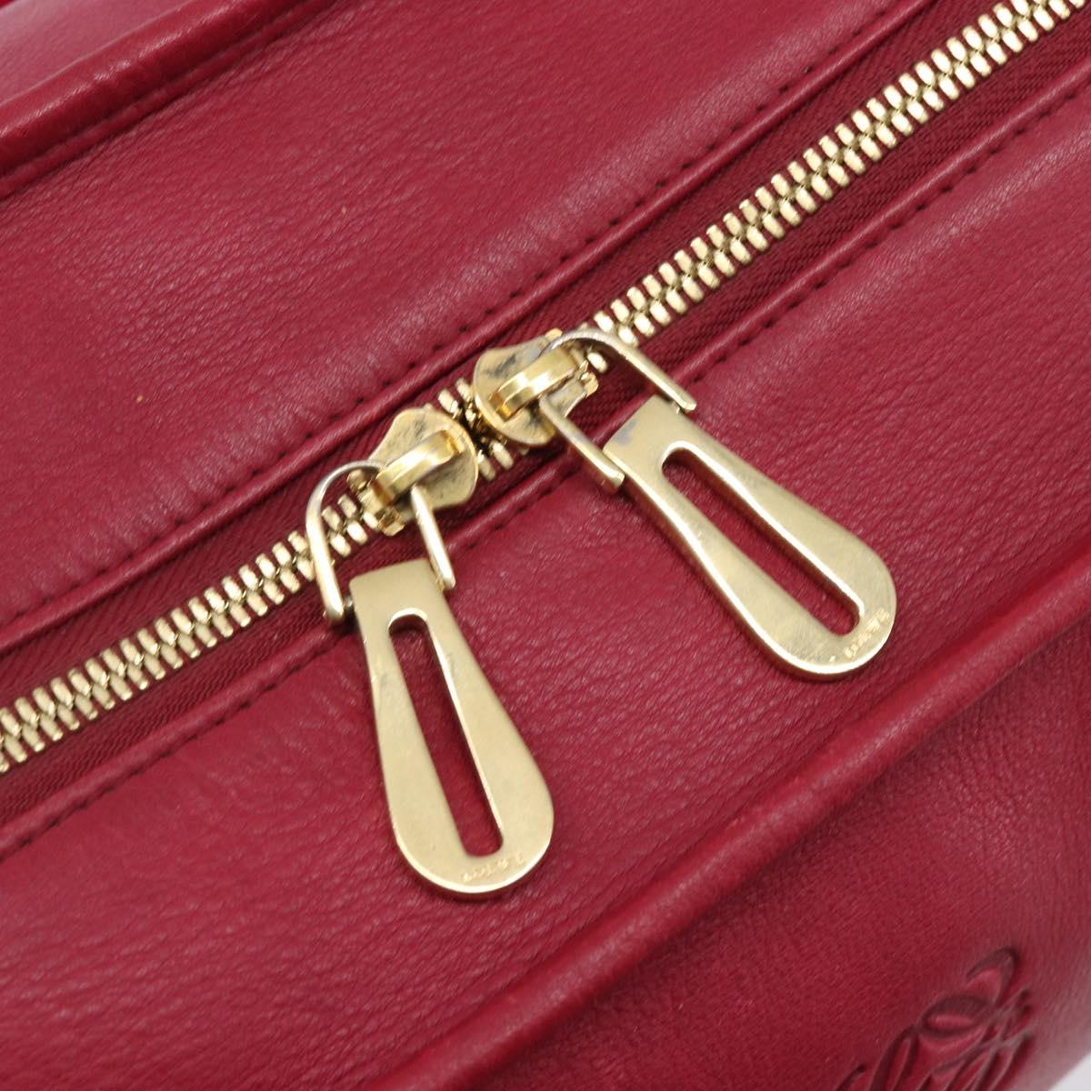 LOEWE Amazona 36 Hand Bag Leather Red Gold Auth 206725A