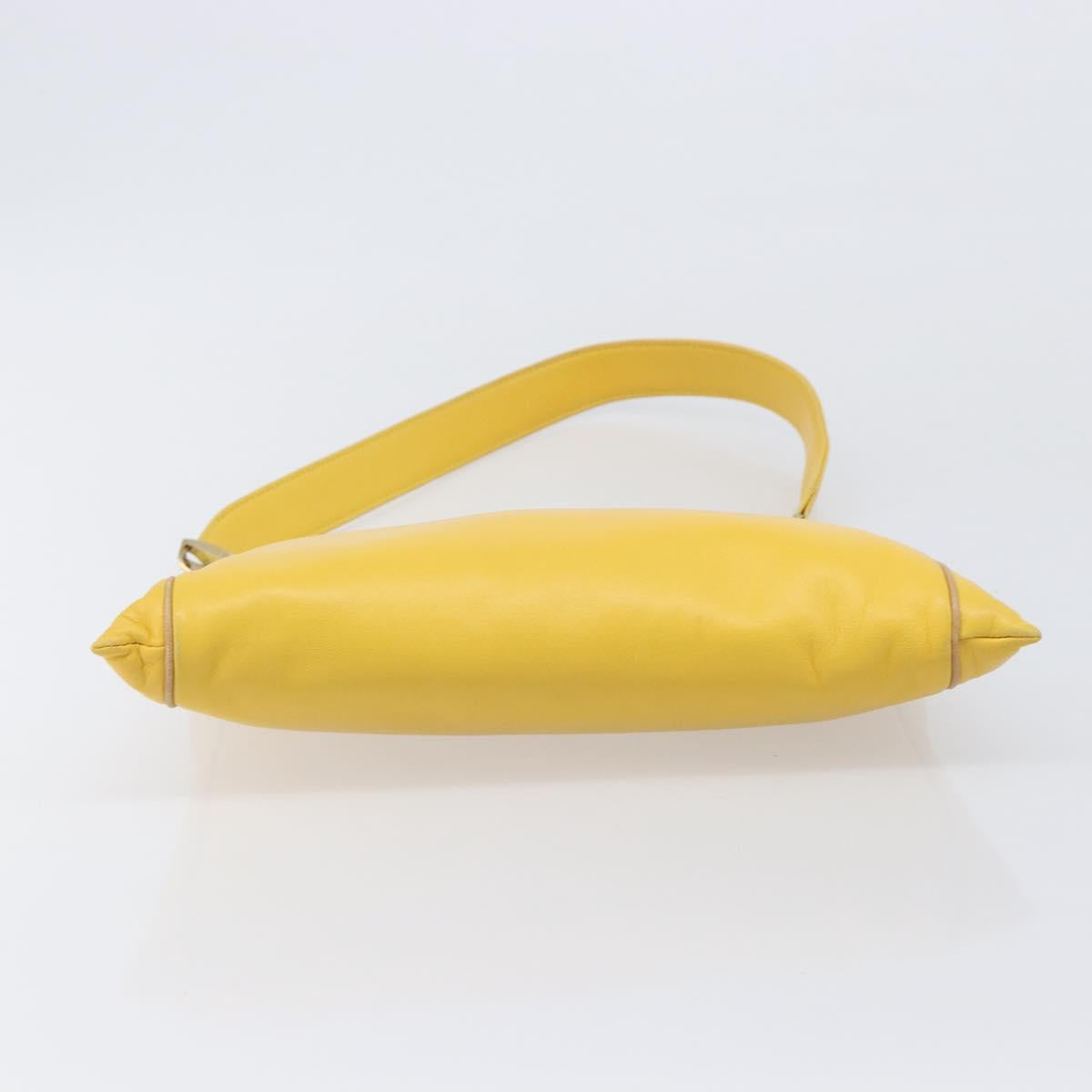 LOEWE Shoulder Bag Leather Yellow Gold Auth 206726A