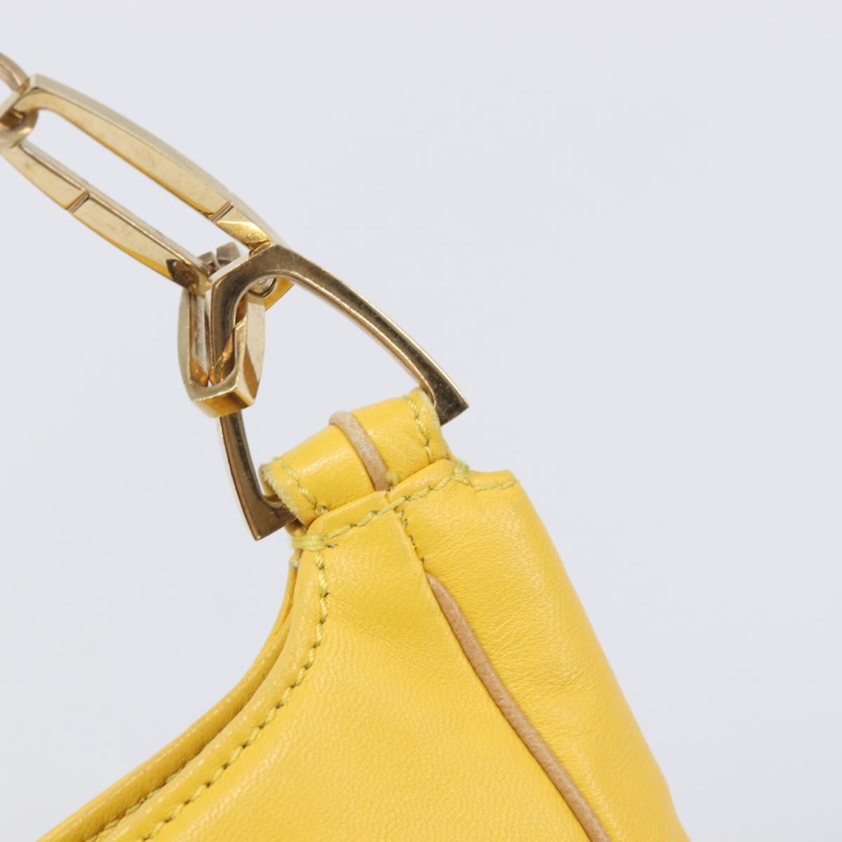 LOEWE Shoulder Bag Leather Yellow Gold Auth 206726A