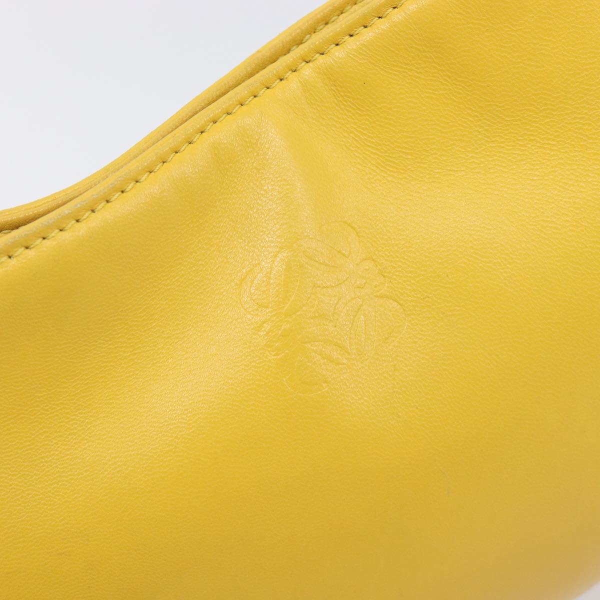 LOEWE Shoulder Bag Leather Yellow Gold Auth 206726A