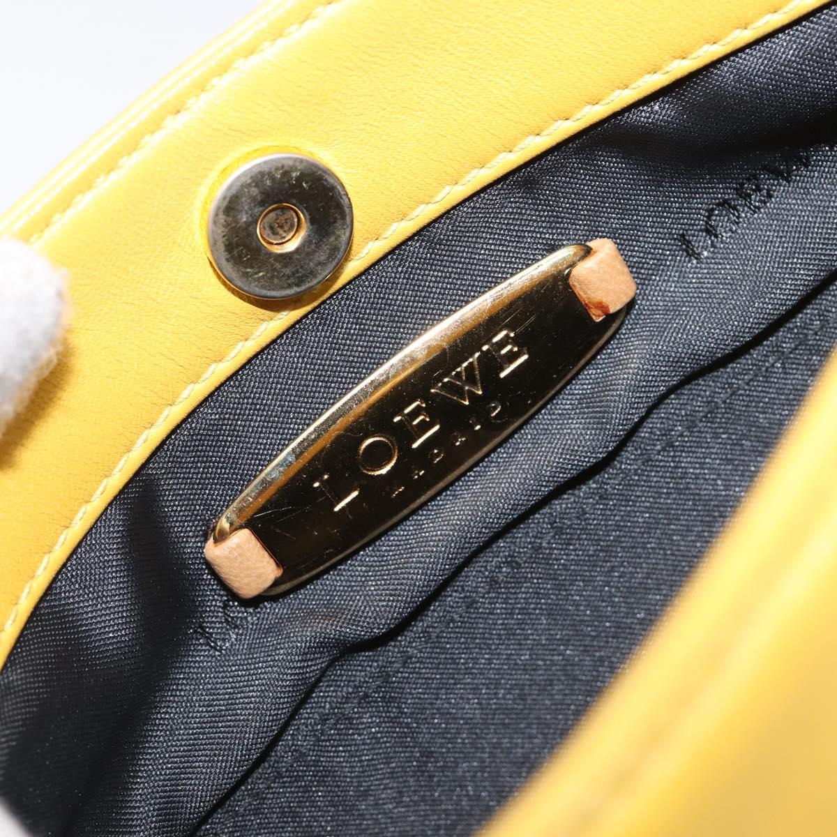 LOEWE Shoulder Bag Leather Yellow Gold Auth 206726A