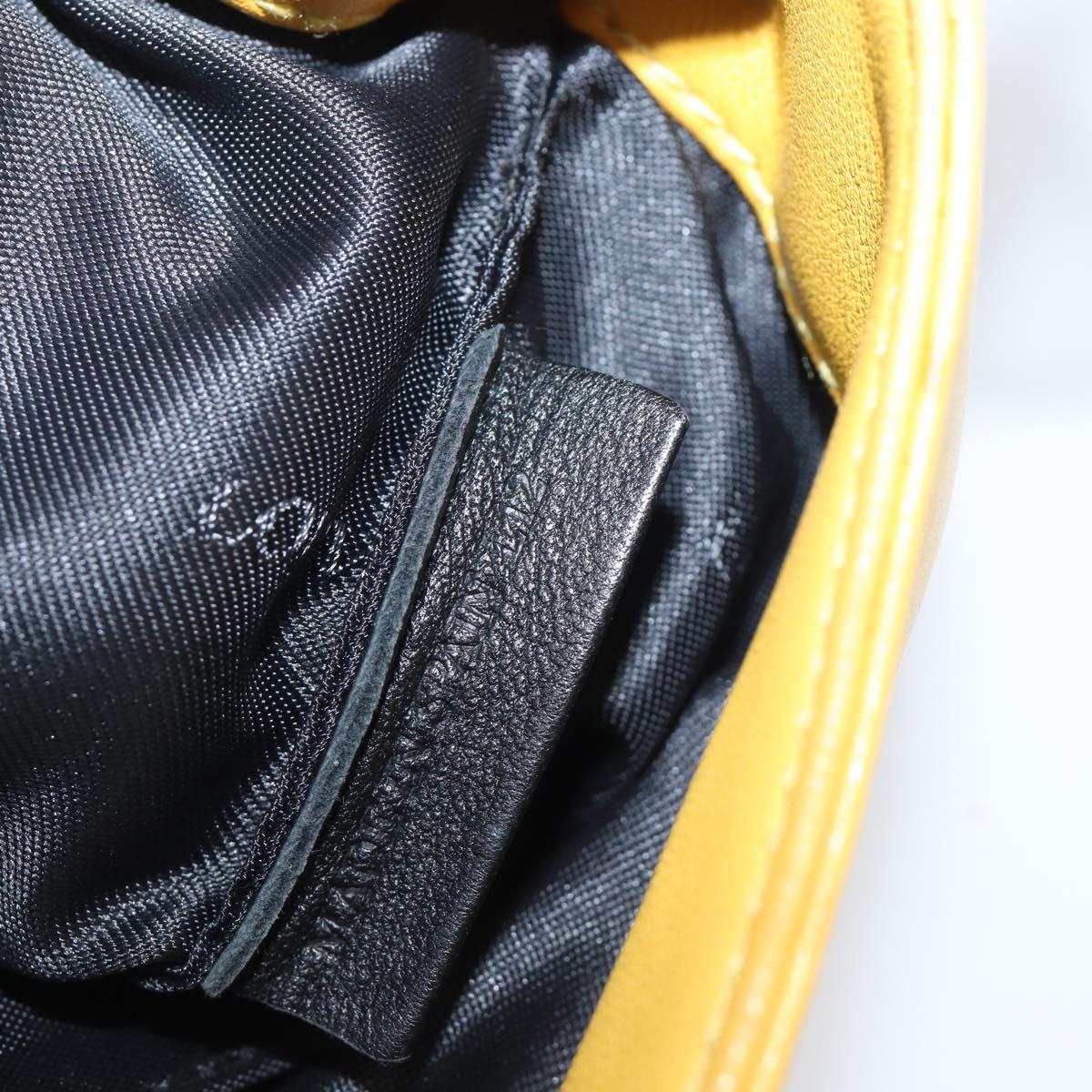 LOEWE Shoulder Bag Leather Yellow Gold Auth 206726A