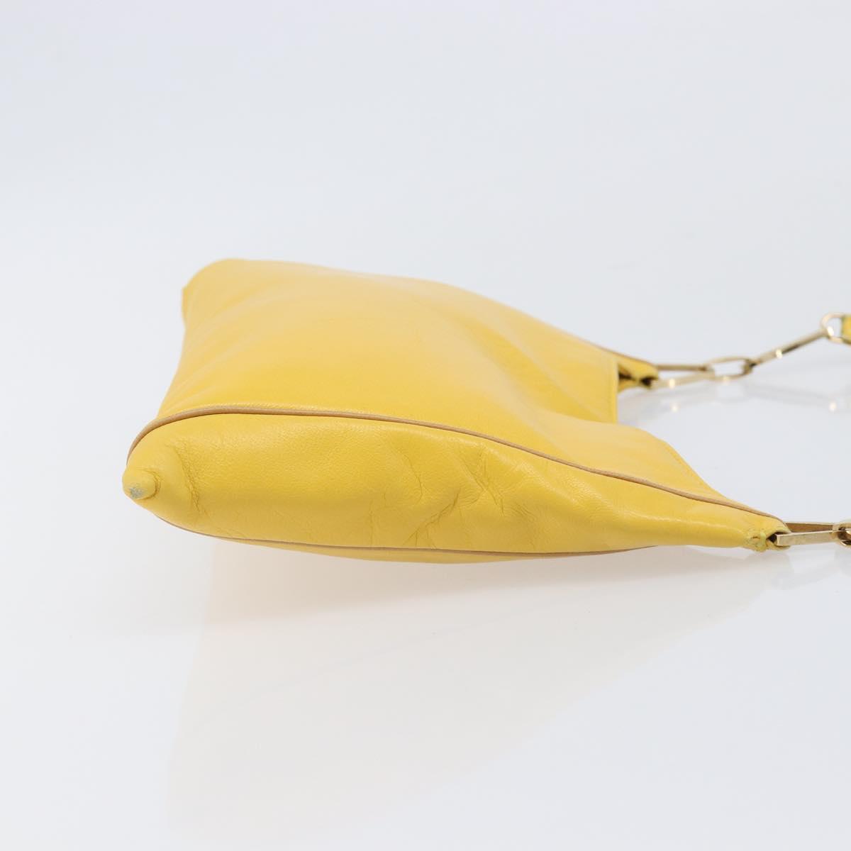 LOEWE Shoulder Bag Leather Yellow Gold Auth 206726A
