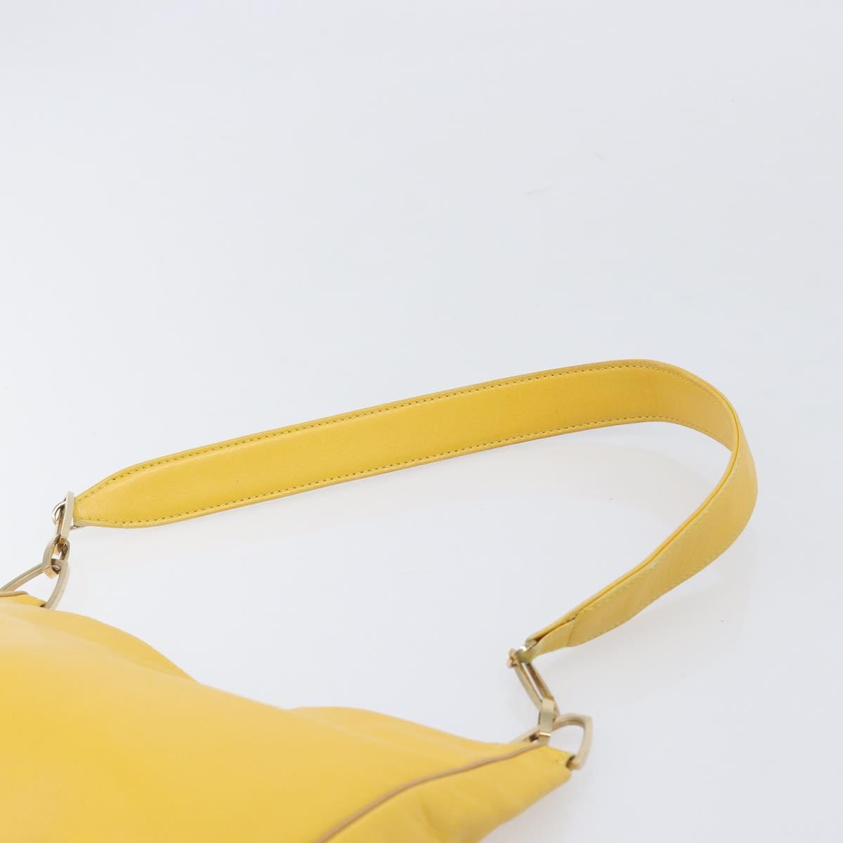 LOEWE Shoulder Bag Leather Yellow Gold Auth 206726A