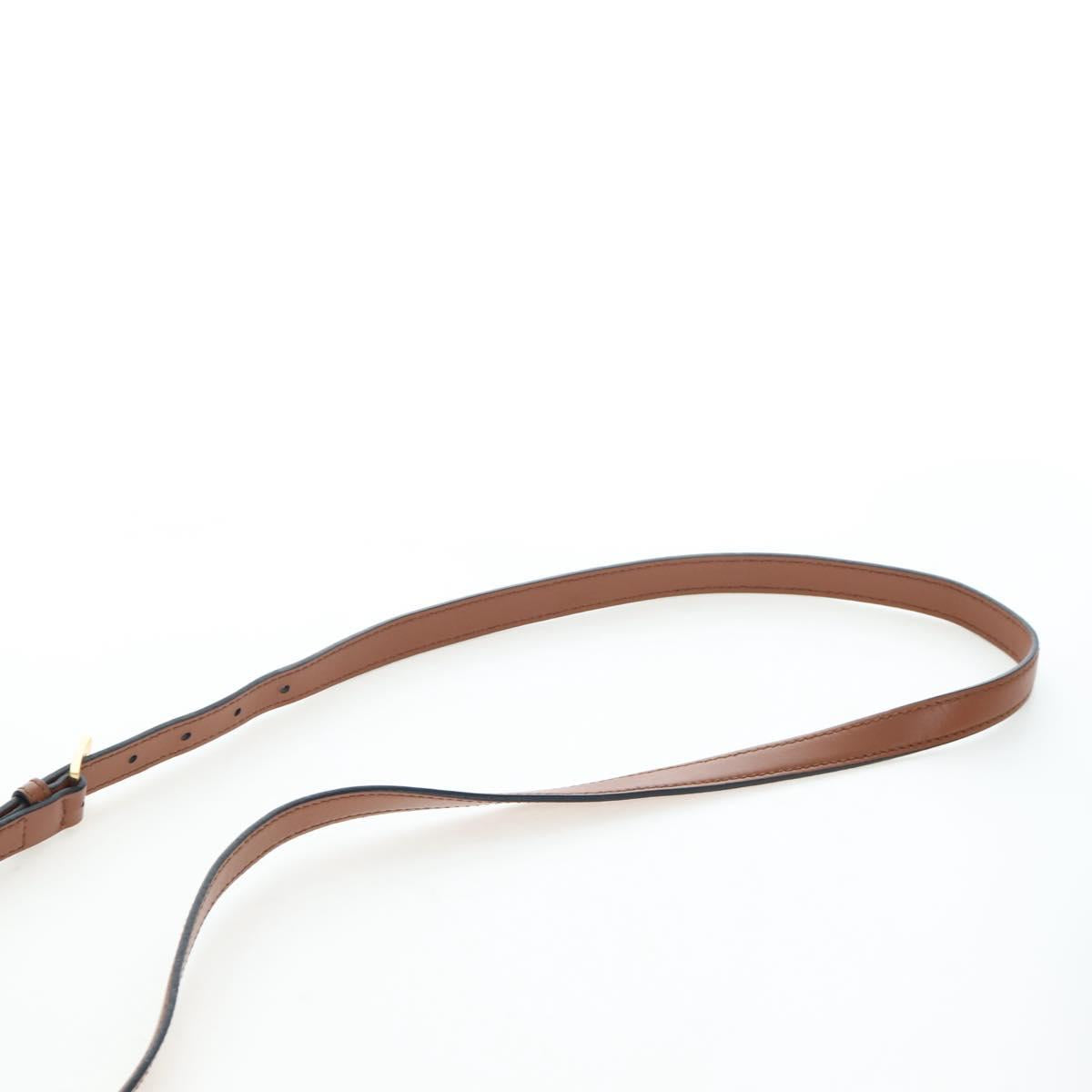 Miu Miu Shoulder Bag Leather Brown Gold Auth 206727M
