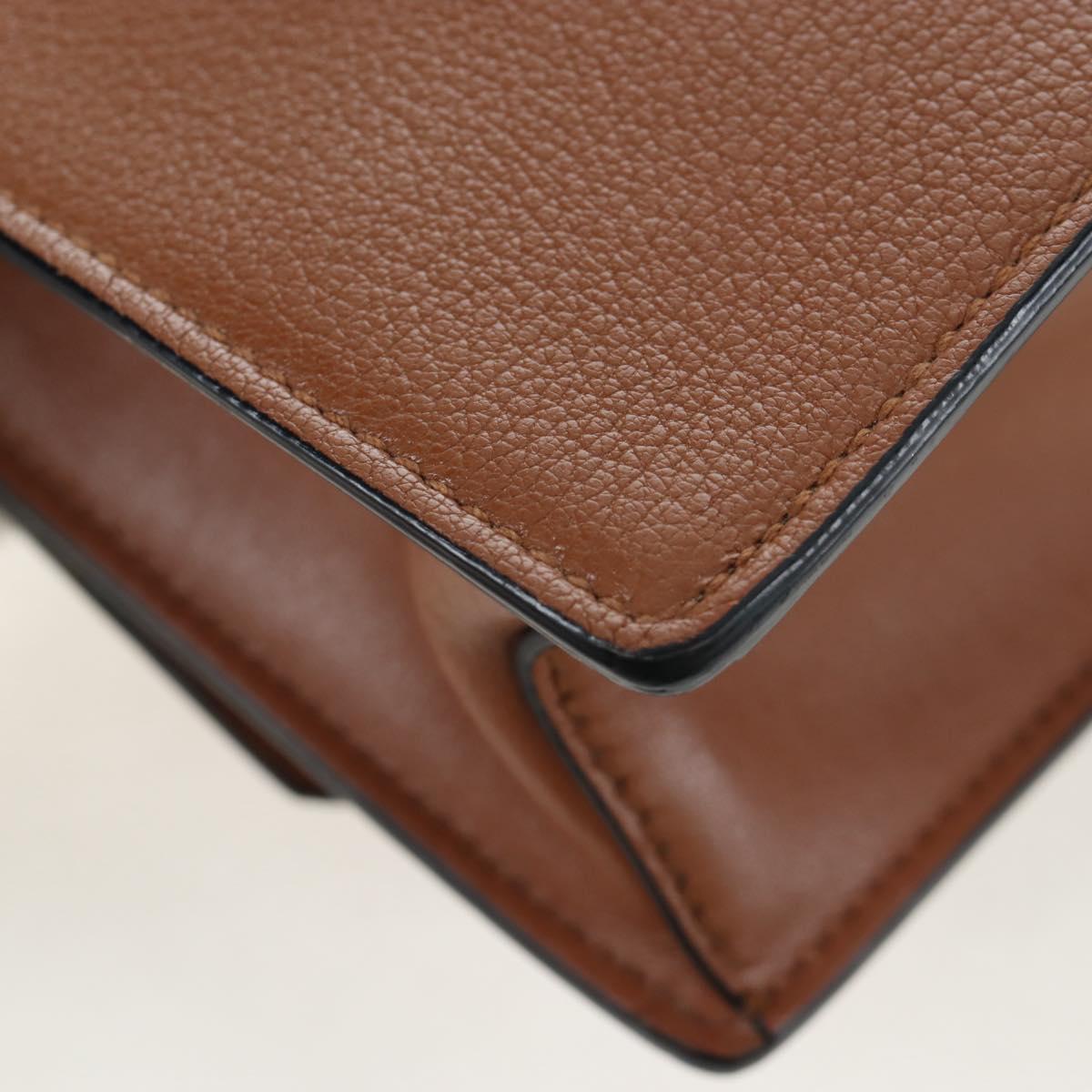 Miu Miu Shoulder Bag Leather Brown Gold Auth 206727M