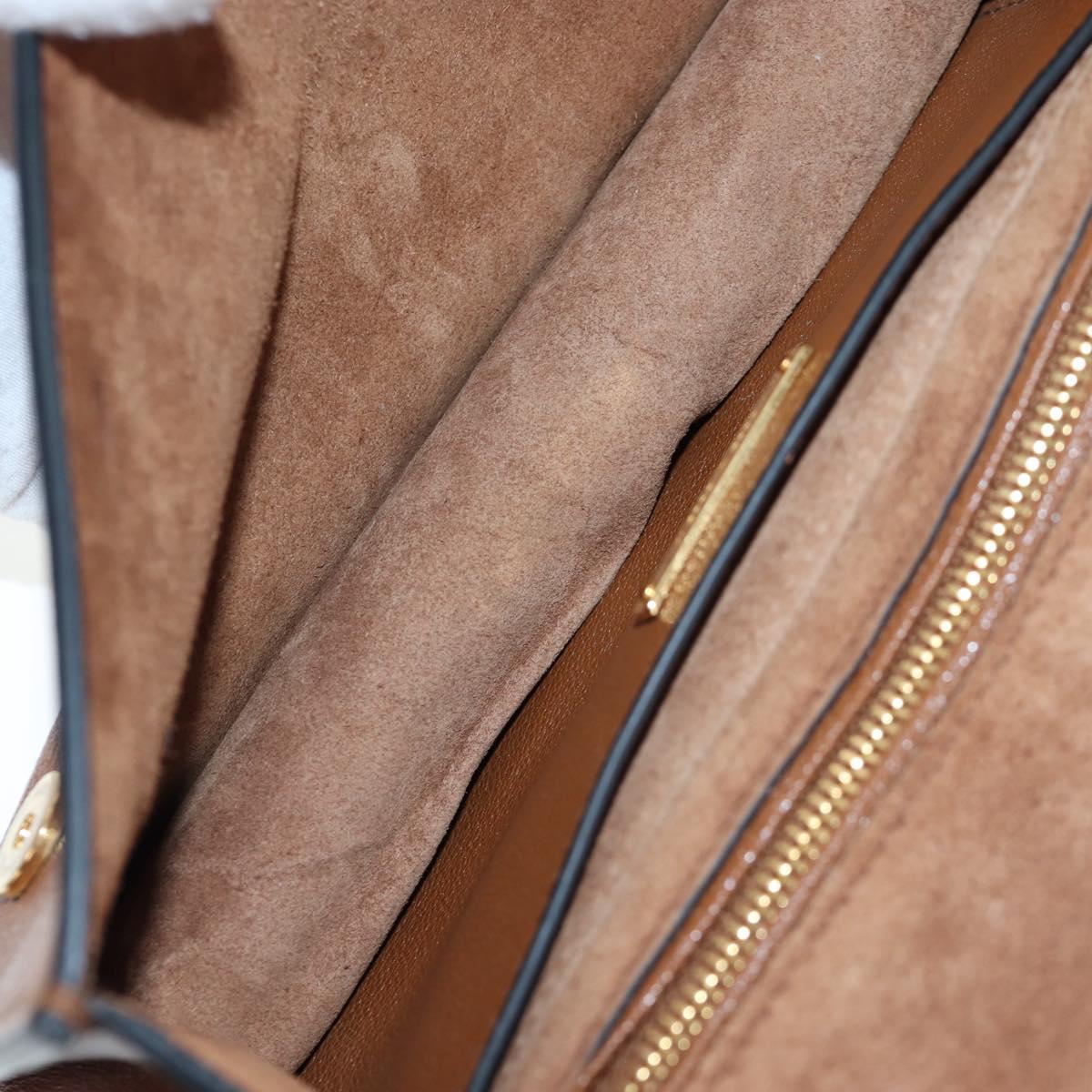 Miu Miu Shoulder Bag Leather Brown Gold Auth 206727M