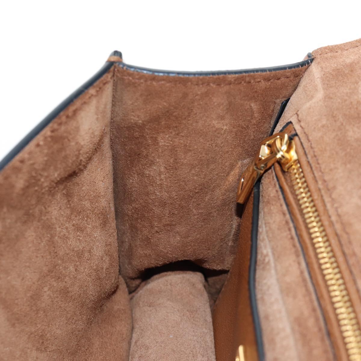 Miu Miu Shoulder Bag Leather Brown Gold Auth 206727M