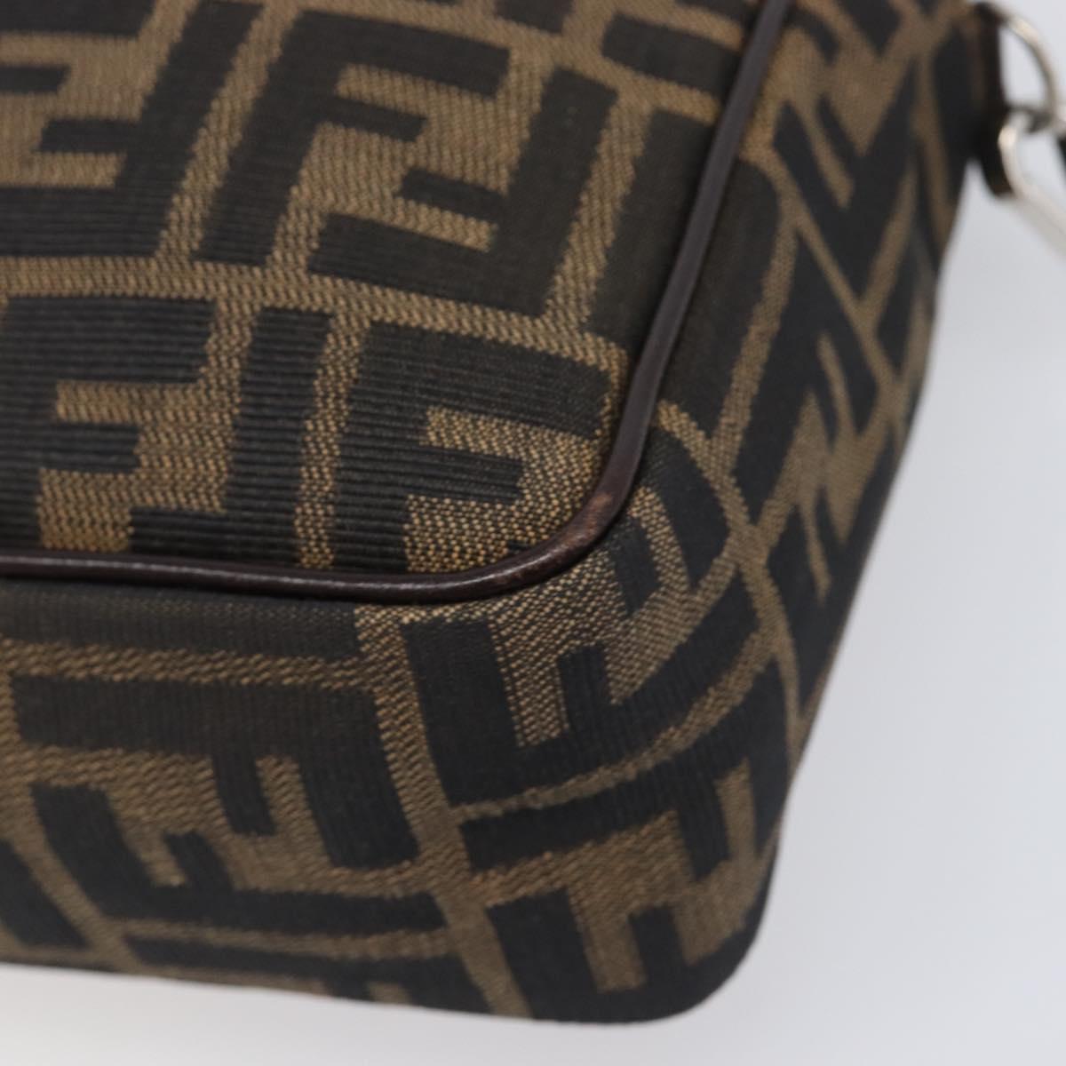 FENDI Zucca Canvas Hand Bag 2way Black Brown Auth 206742V