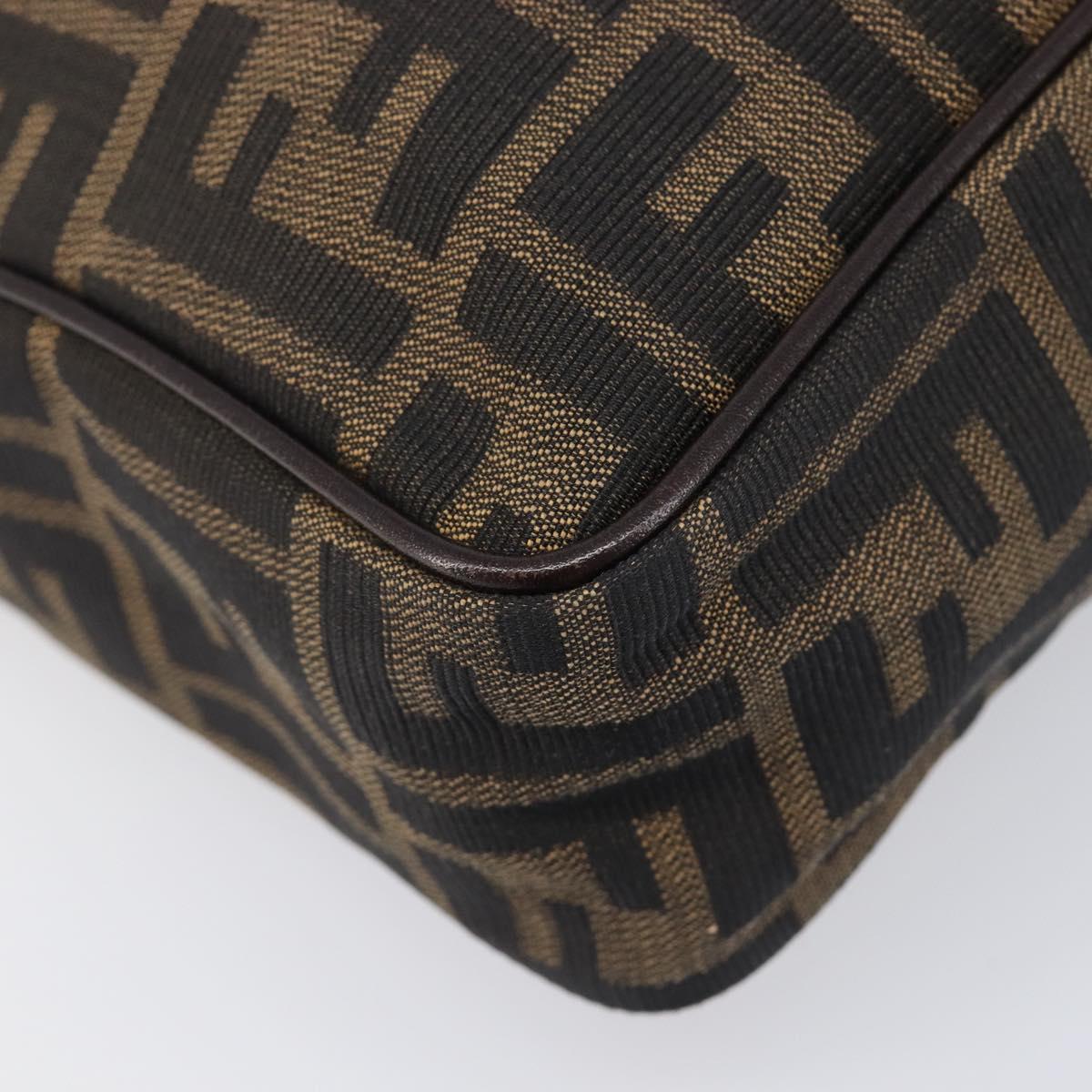 FENDI Zucca Canvas Hand Bag 2way Black Brown Auth 206742V