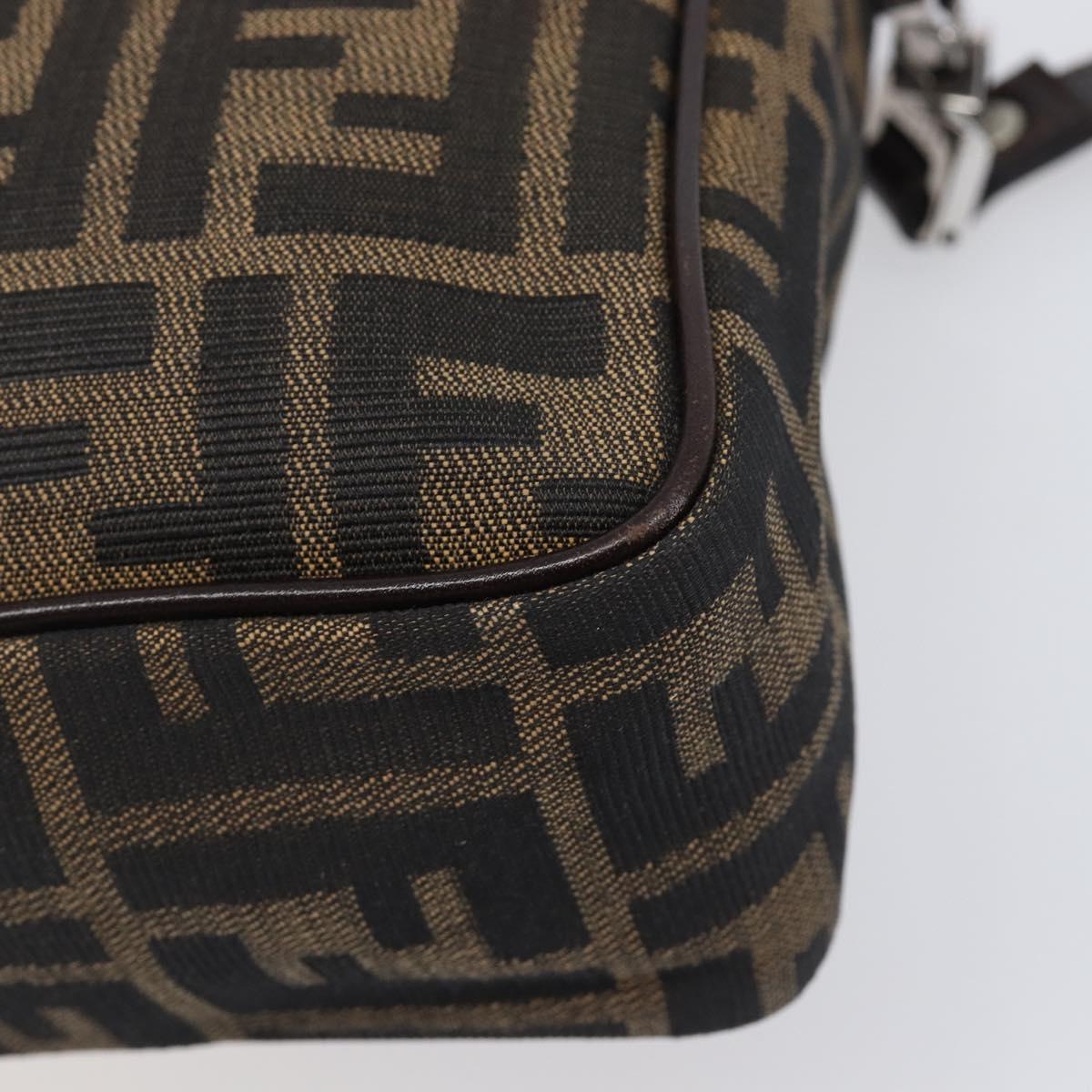 FENDI Zucca Canvas Hand Bag 2way Black Brown Auth 206742V