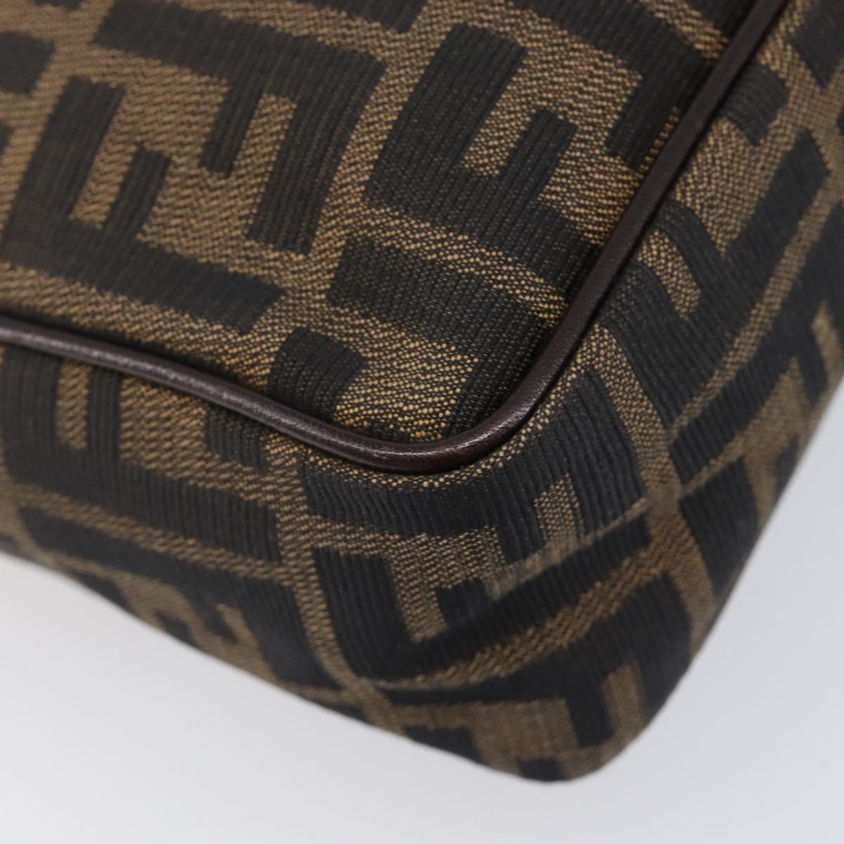 FENDI Zucca Canvas Hand Bag 2way Black Brown Auth 206742V