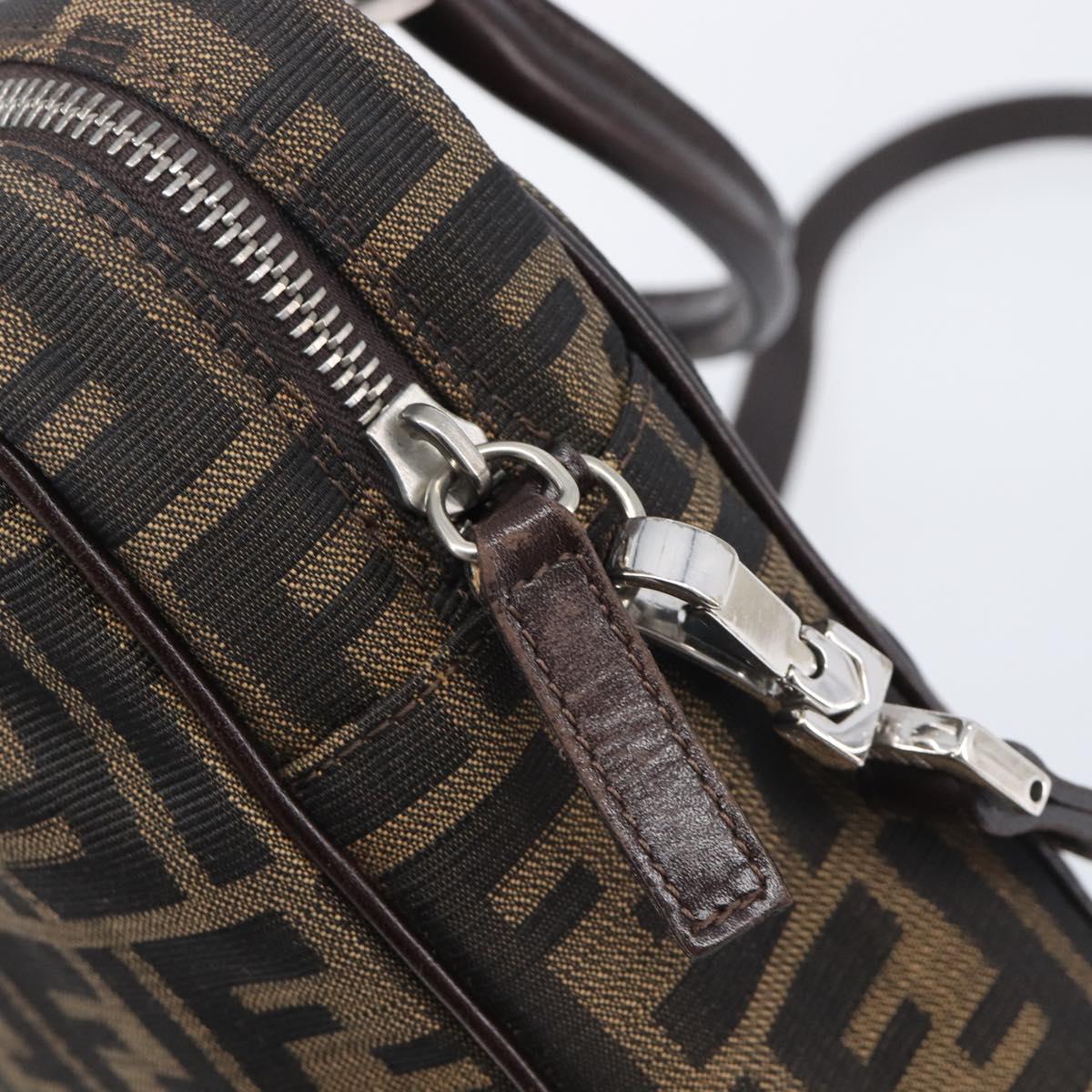 FENDI Zucca Canvas Hand Bag 2way Black Brown Auth 206742V