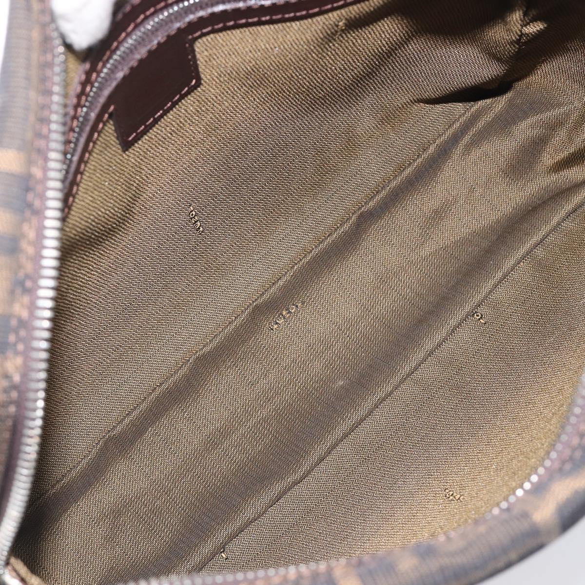FENDI Zucca Canvas Hand Bag 2way Black Brown Auth 206742V