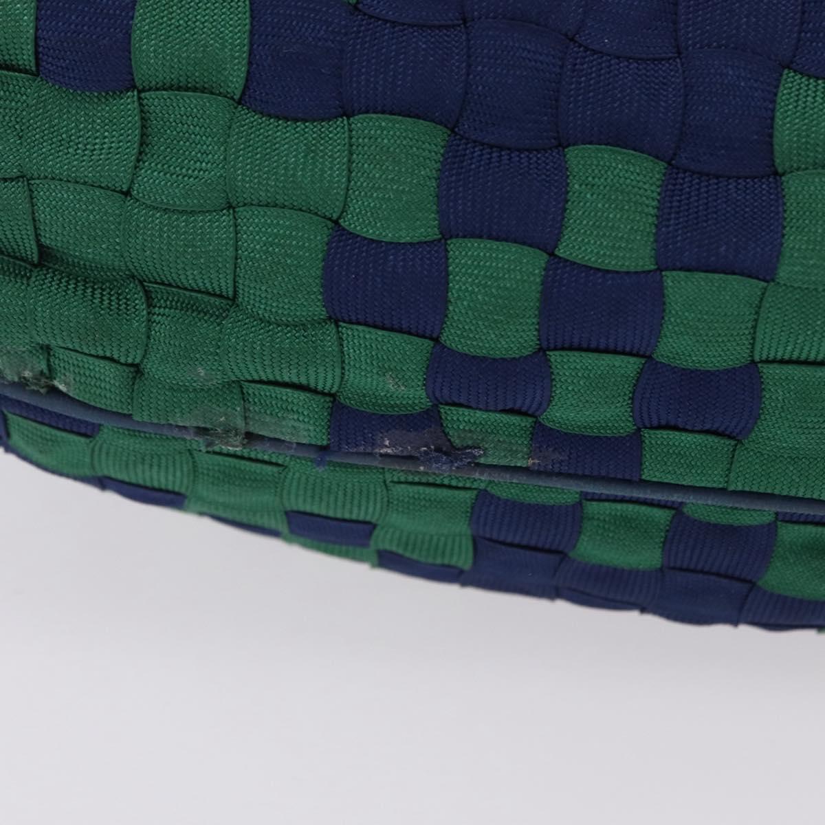 Bottega Veneta INTRECCIATO Shoulder Bag Canvas Green Gold Auth 206749