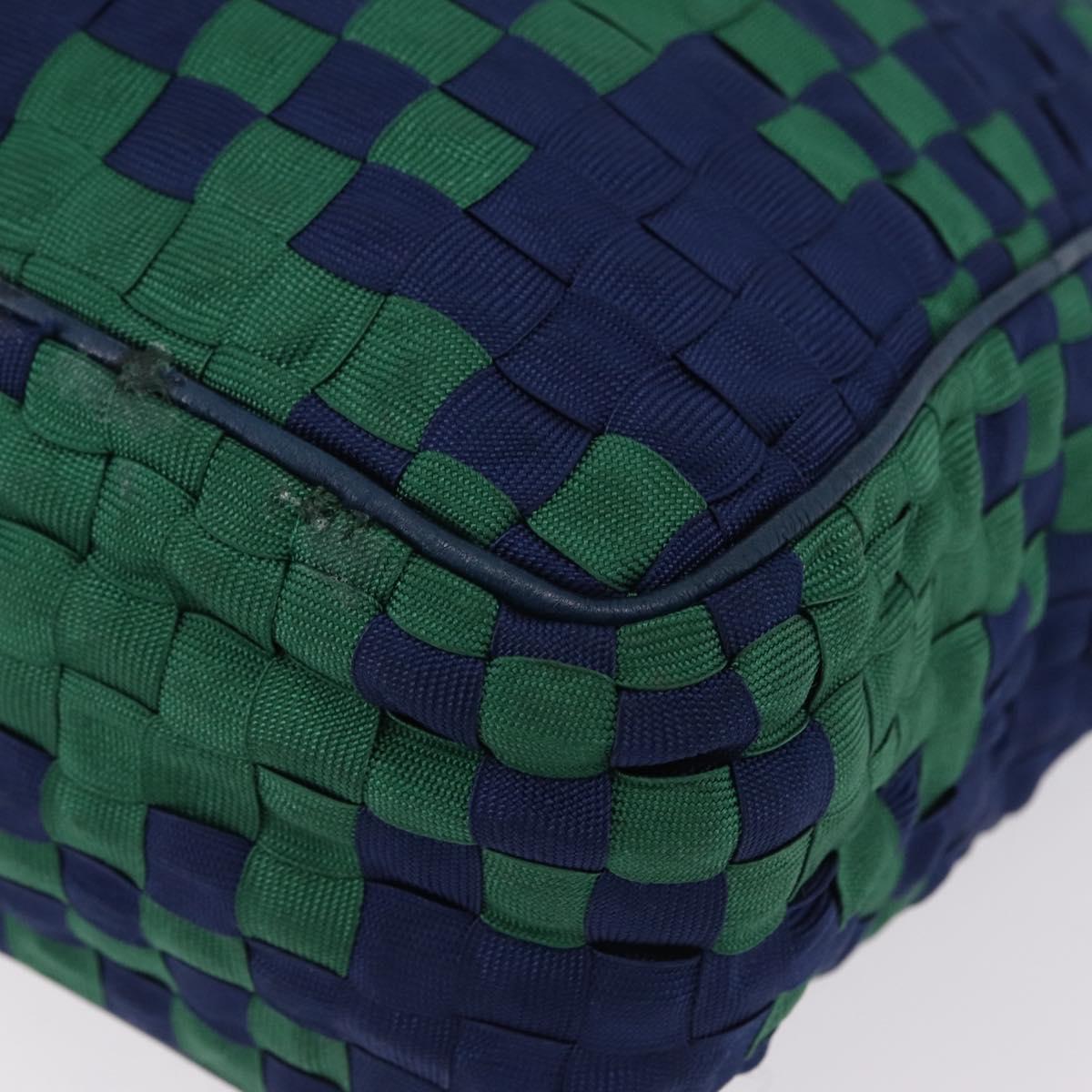Bottega Veneta INTRECCIATO Shoulder Bag Canvas Green Gold Auth 206749