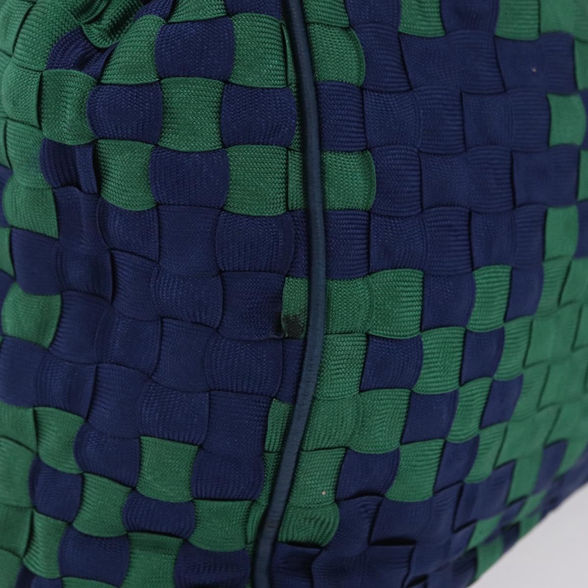 Bottega Veneta INTRECCIATO Shoulder Bag Canvas Green Gold Auth 206749