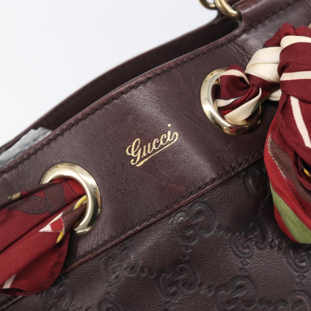 GUCCI GG Canvas Guccissima Hand Bag Leather Brown Gold 162879 Auth 206751