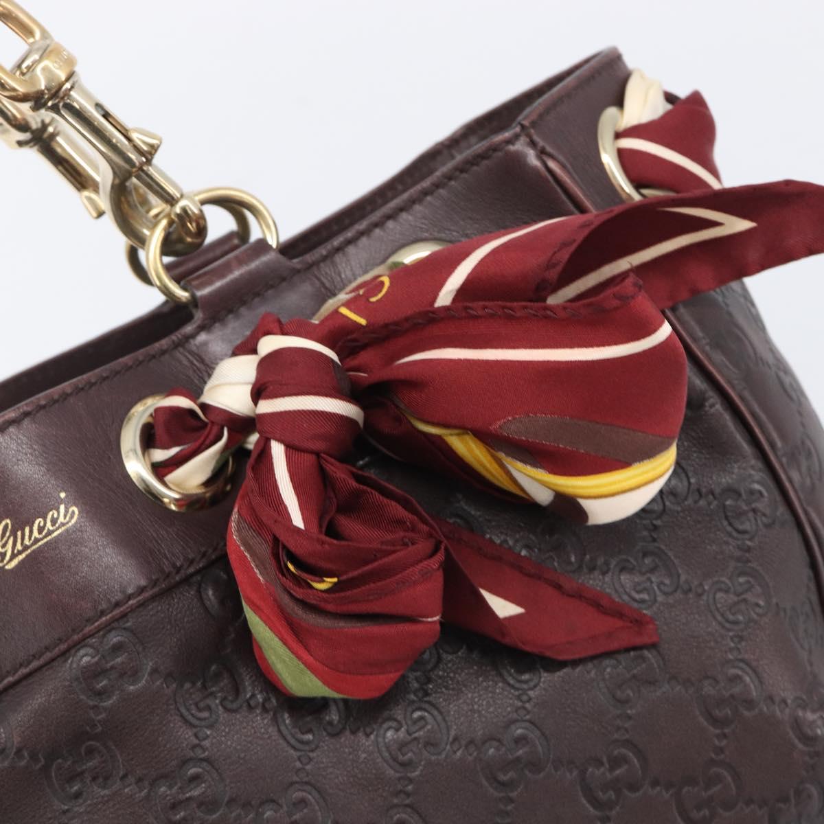 GUCCI GG Canvas Guccissima Hand Bag Leather Brown Gold 162879 Auth 206751