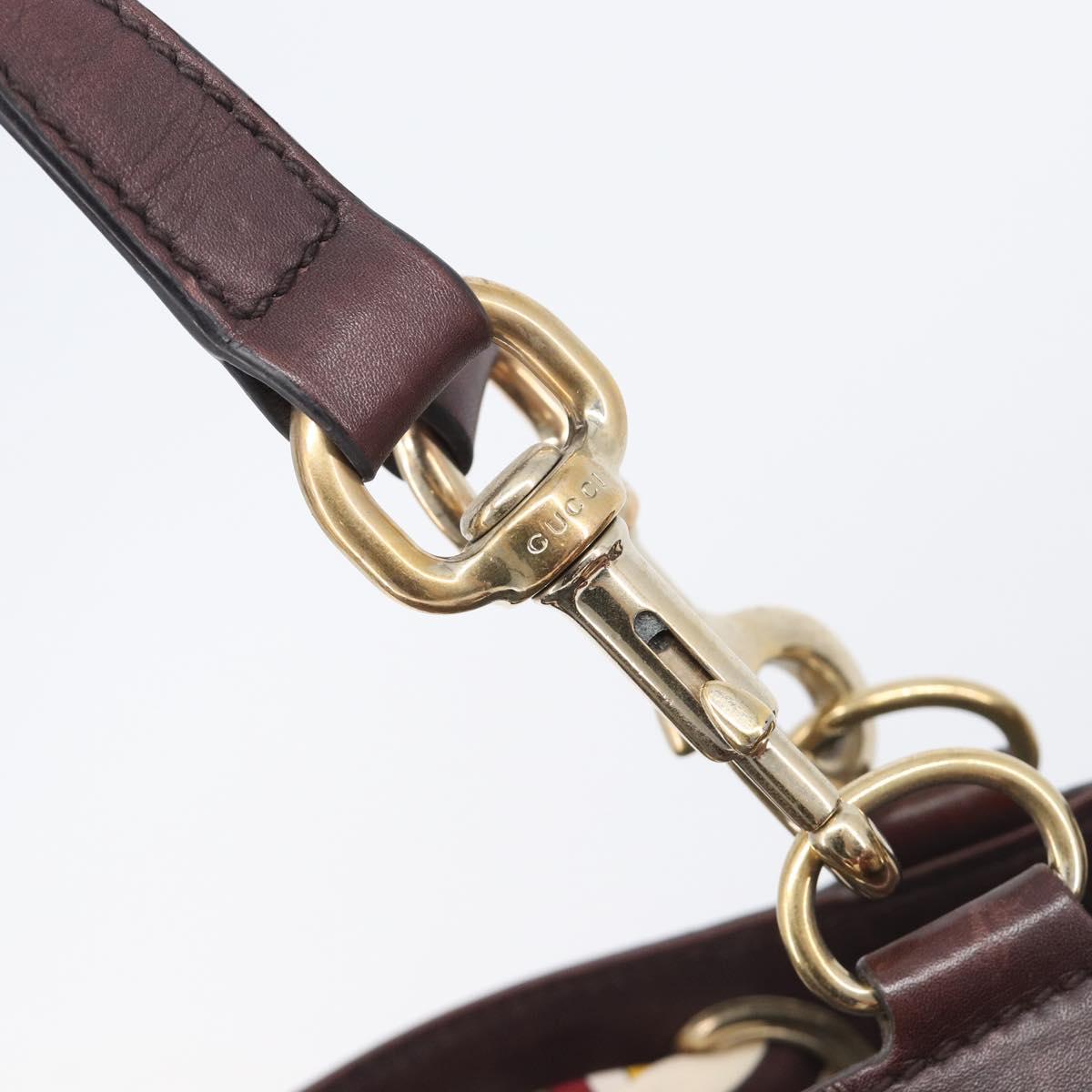GUCCI GG Canvas Guccissima Hand Bag Leather Brown Gold 162879 Auth 206751
