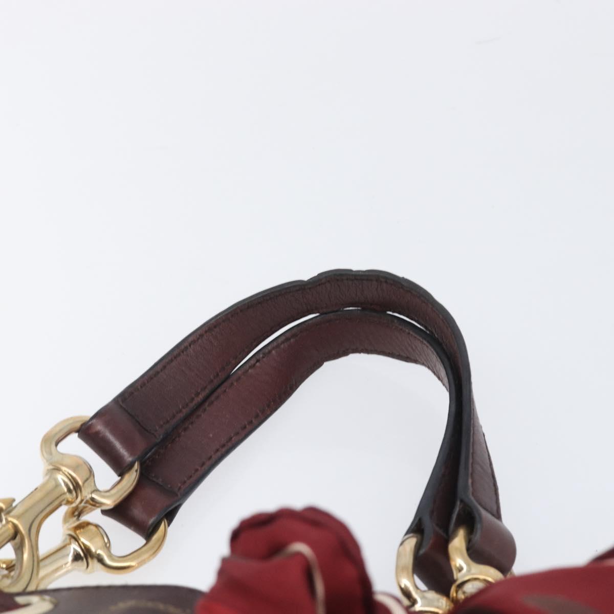 GUCCI GG Canvas Guccissima Hand Bag Leather Brown Gold 162879 Auth 206751