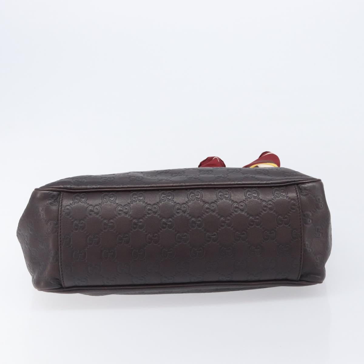 GUCCI GG Canvas Guccissima Hand Bag Leather Brown Gold 162879 Auth 206751