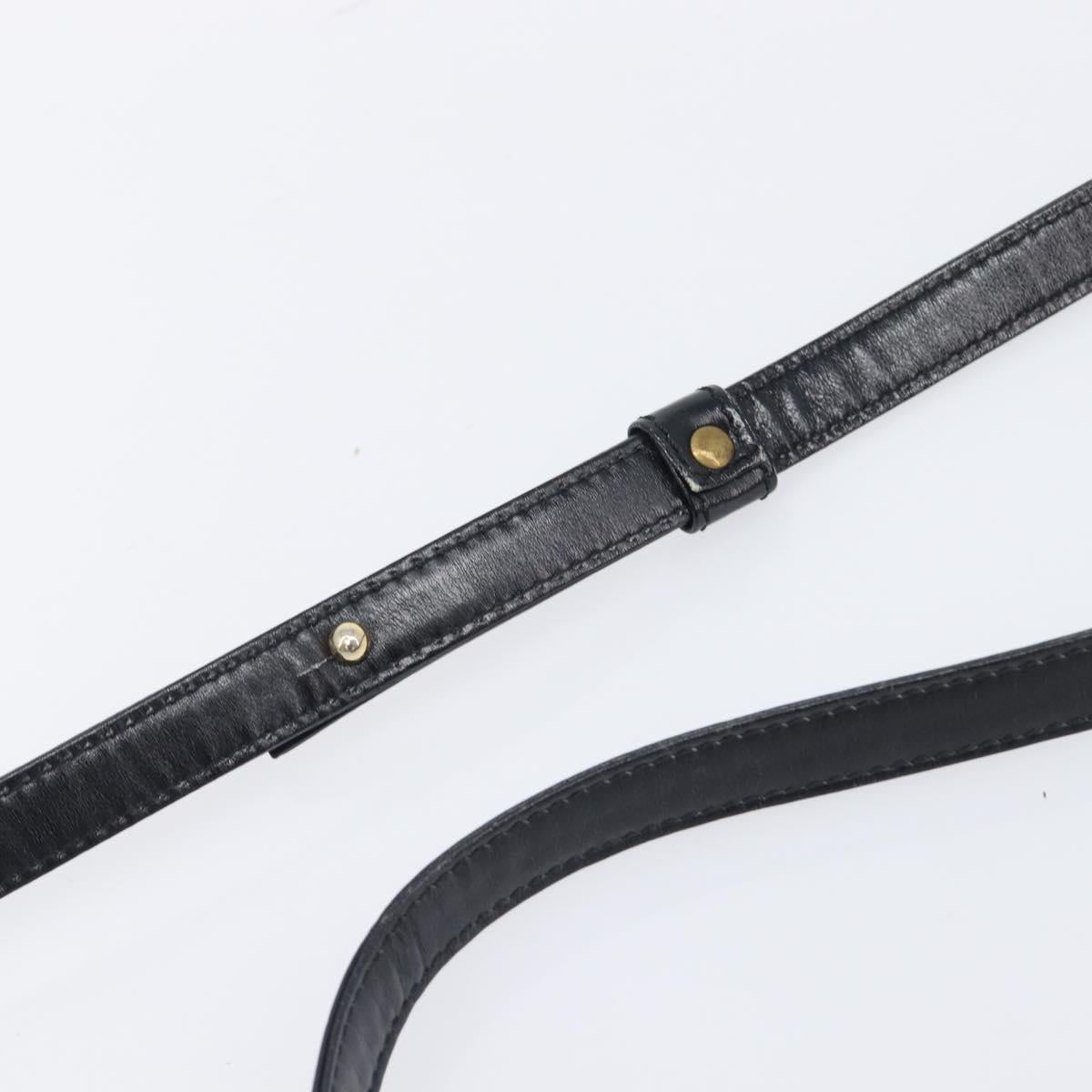 LOEWE Shoulder Bag Leather Black Gold Auth 206752