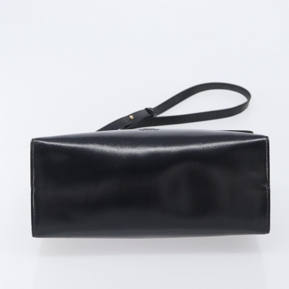 LOEWE Shoulder Bag Leather Black Gold Auth 206752