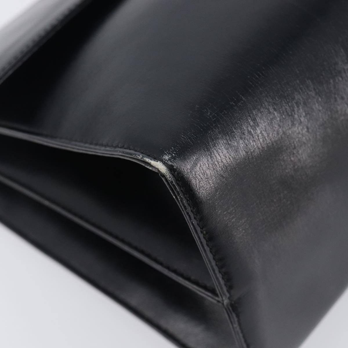LOEWE Shoulder Bag Leather Black Gold Auth 206752