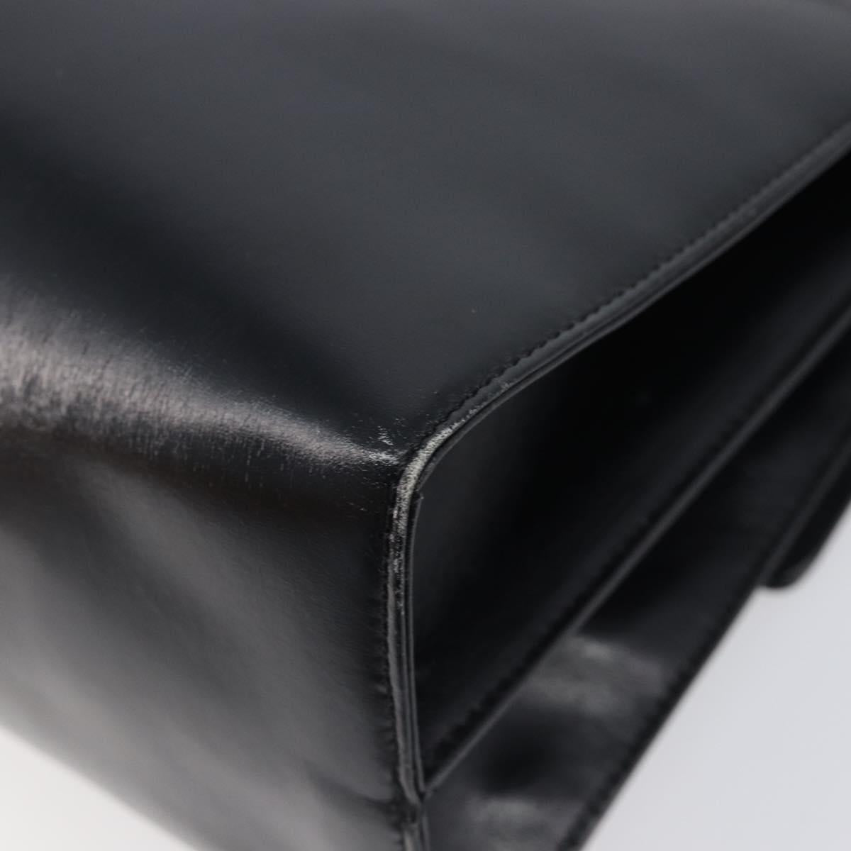 LOEWE Shoulder Bag Leather Black Gold Auth 206752